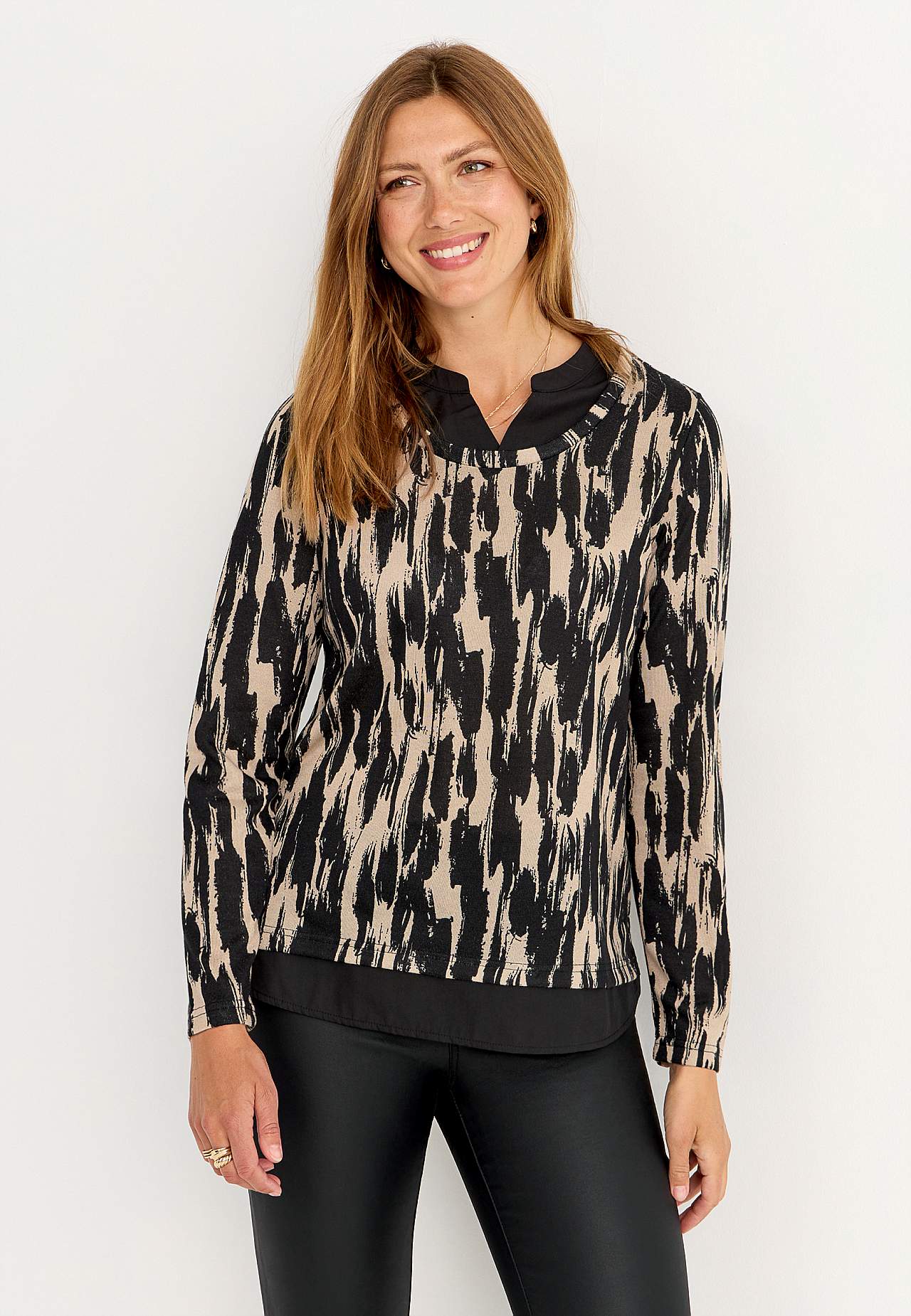 Mønstret, 2-i-1 jerseytop
