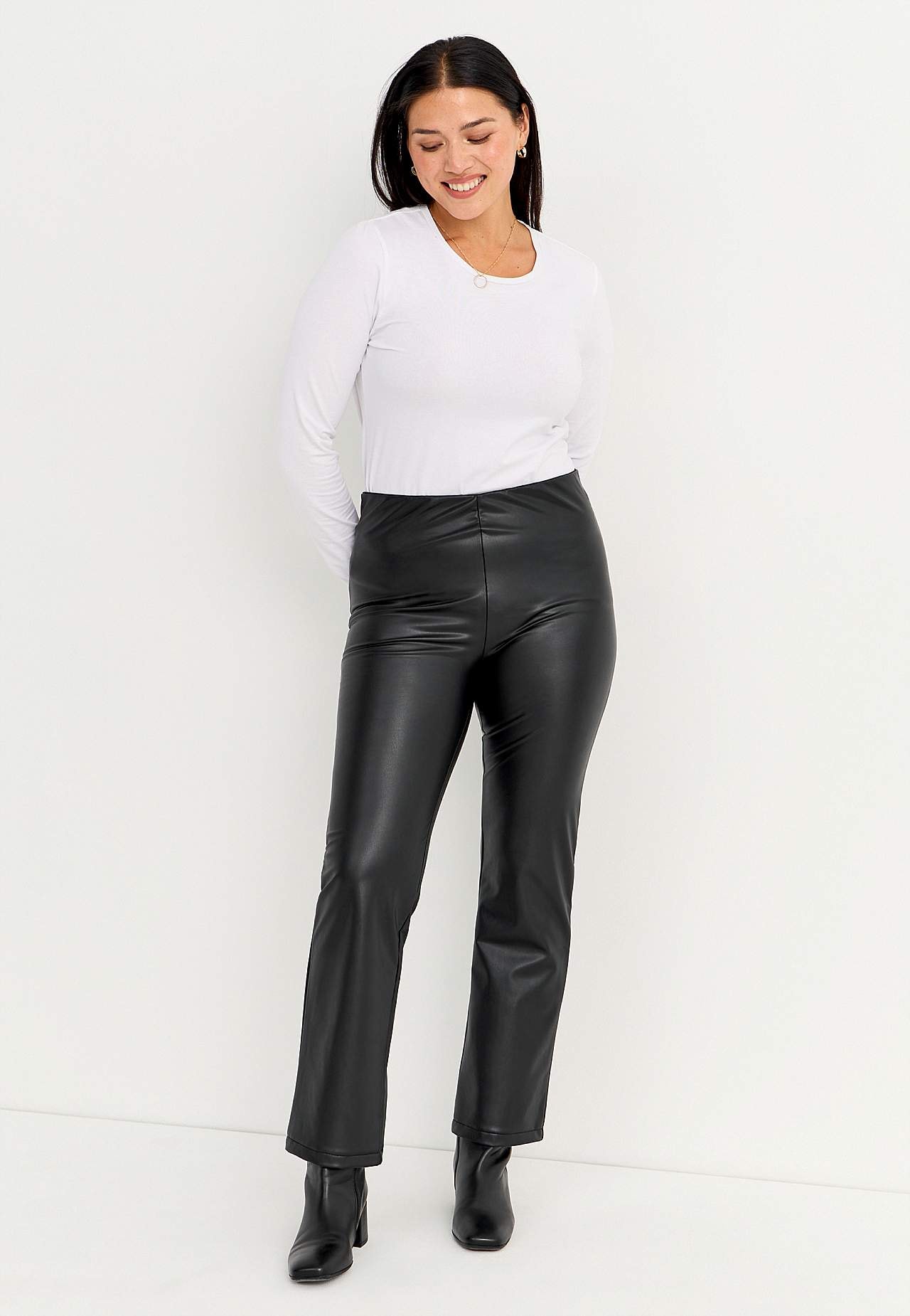 Belagte leggings med vide ben
