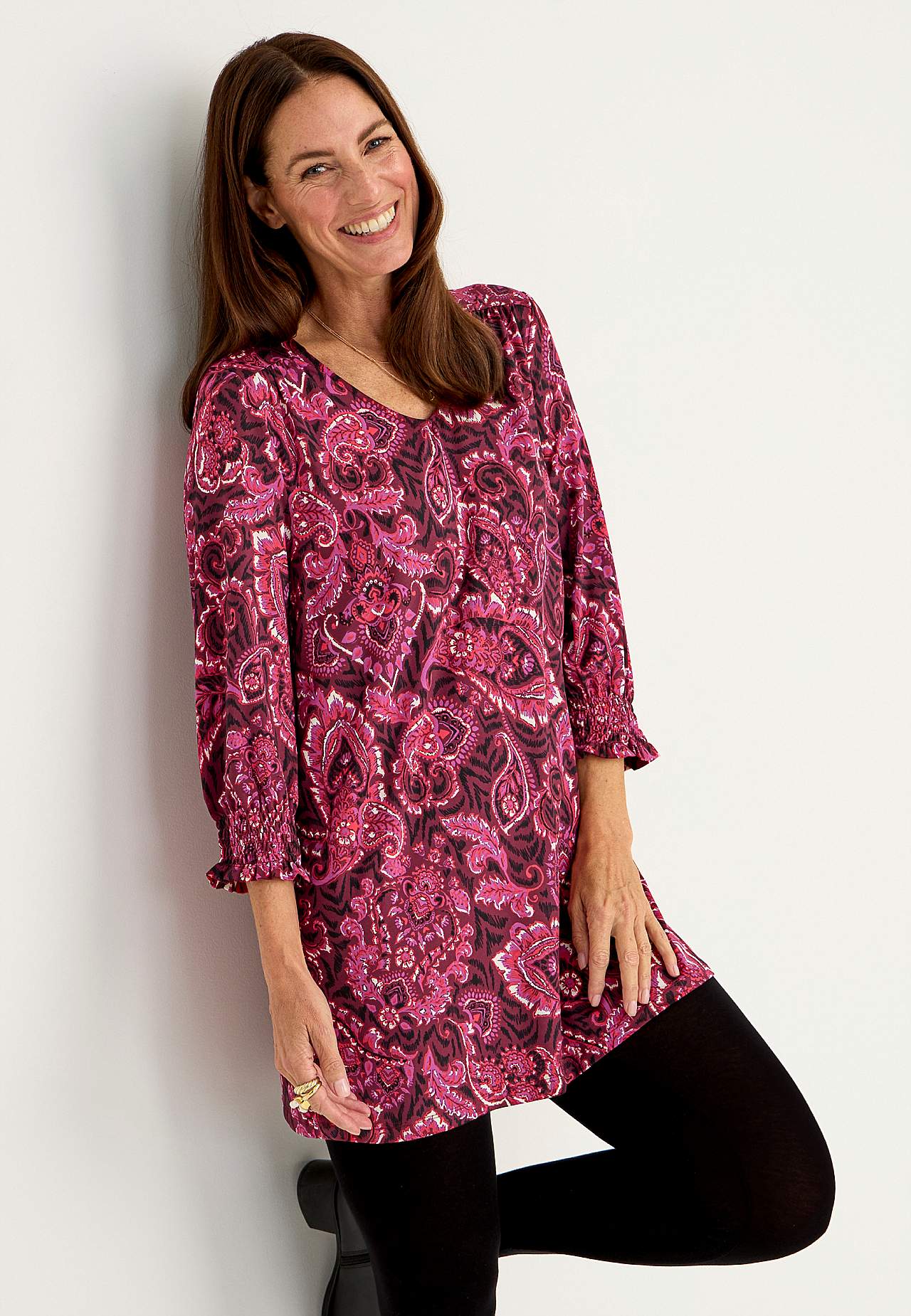 Tunika med et paisleymønster