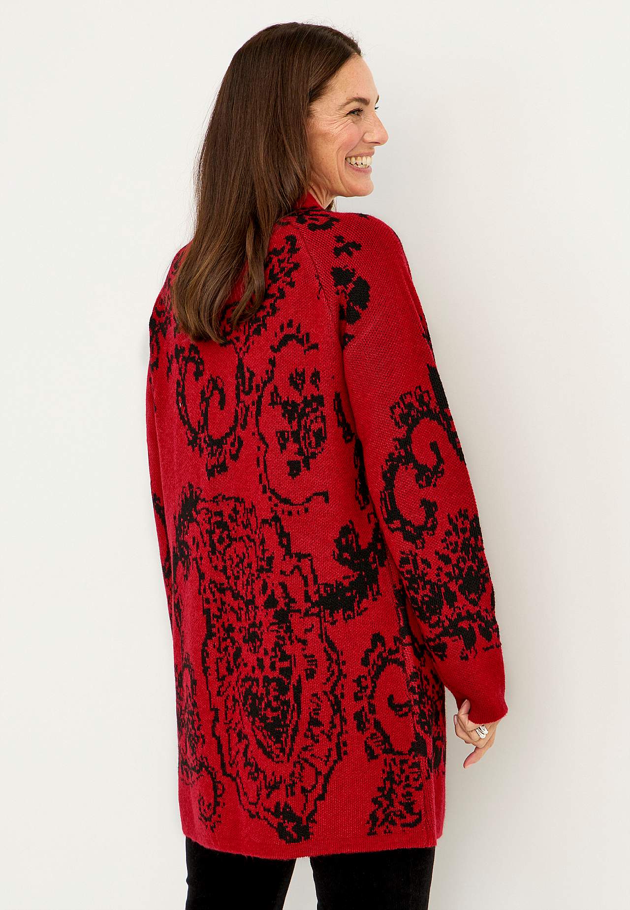 Jacquard-strikket cardigan