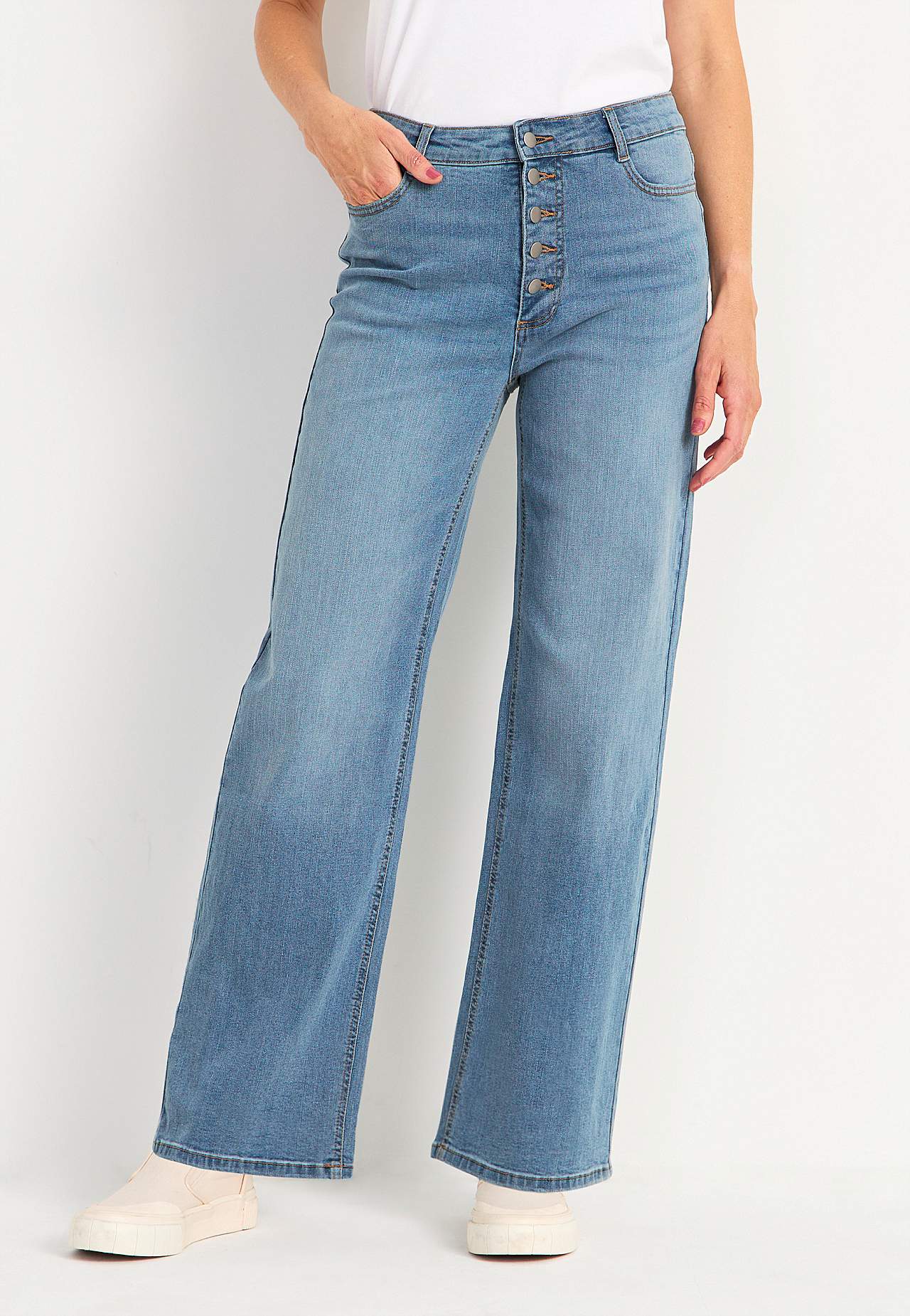 Stretchjeans med høj talje