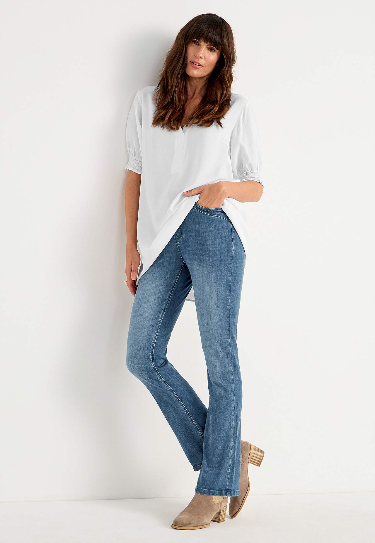 Stretchjeans med bootcut Anja