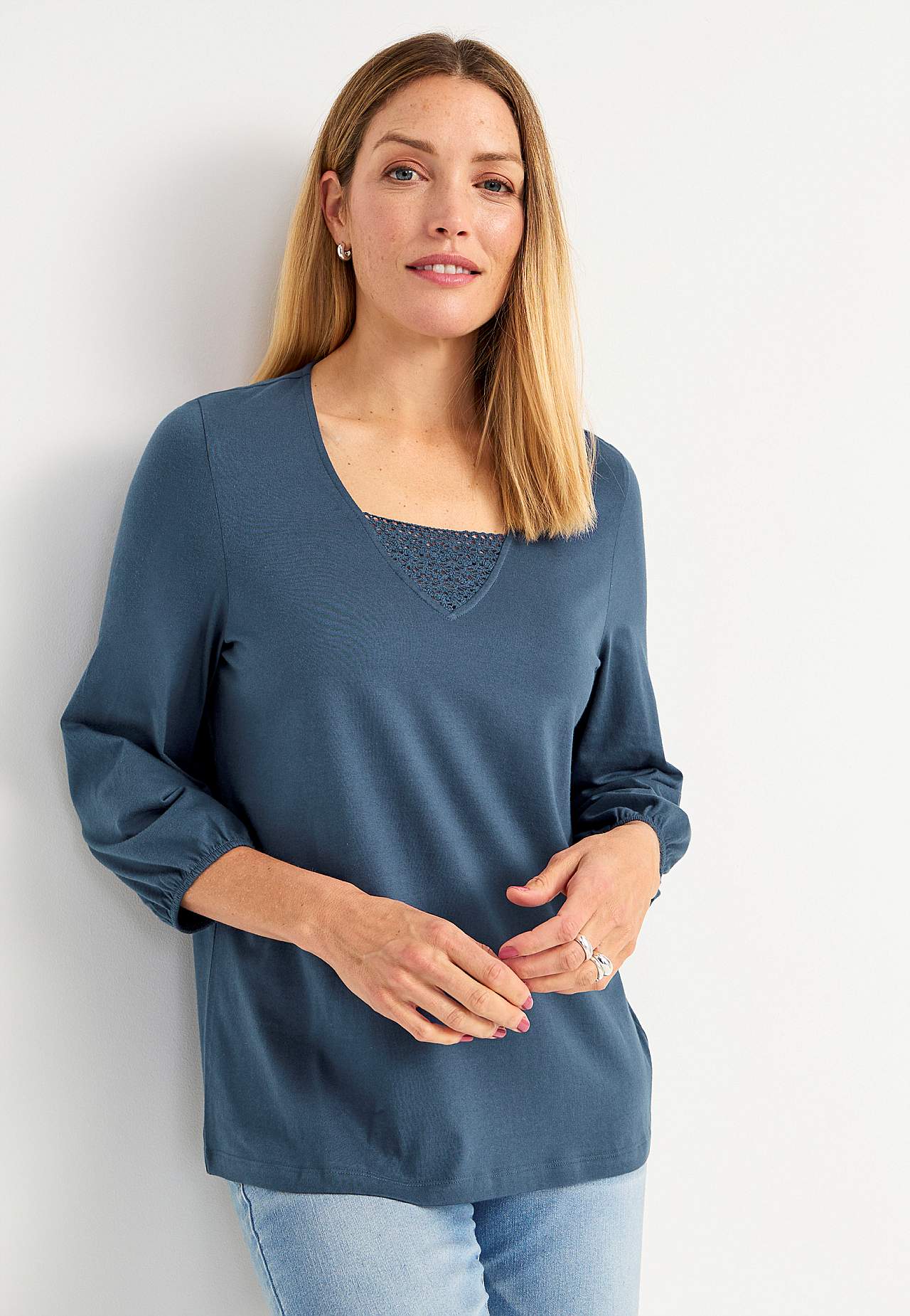 Jerseytop med blonde Grace