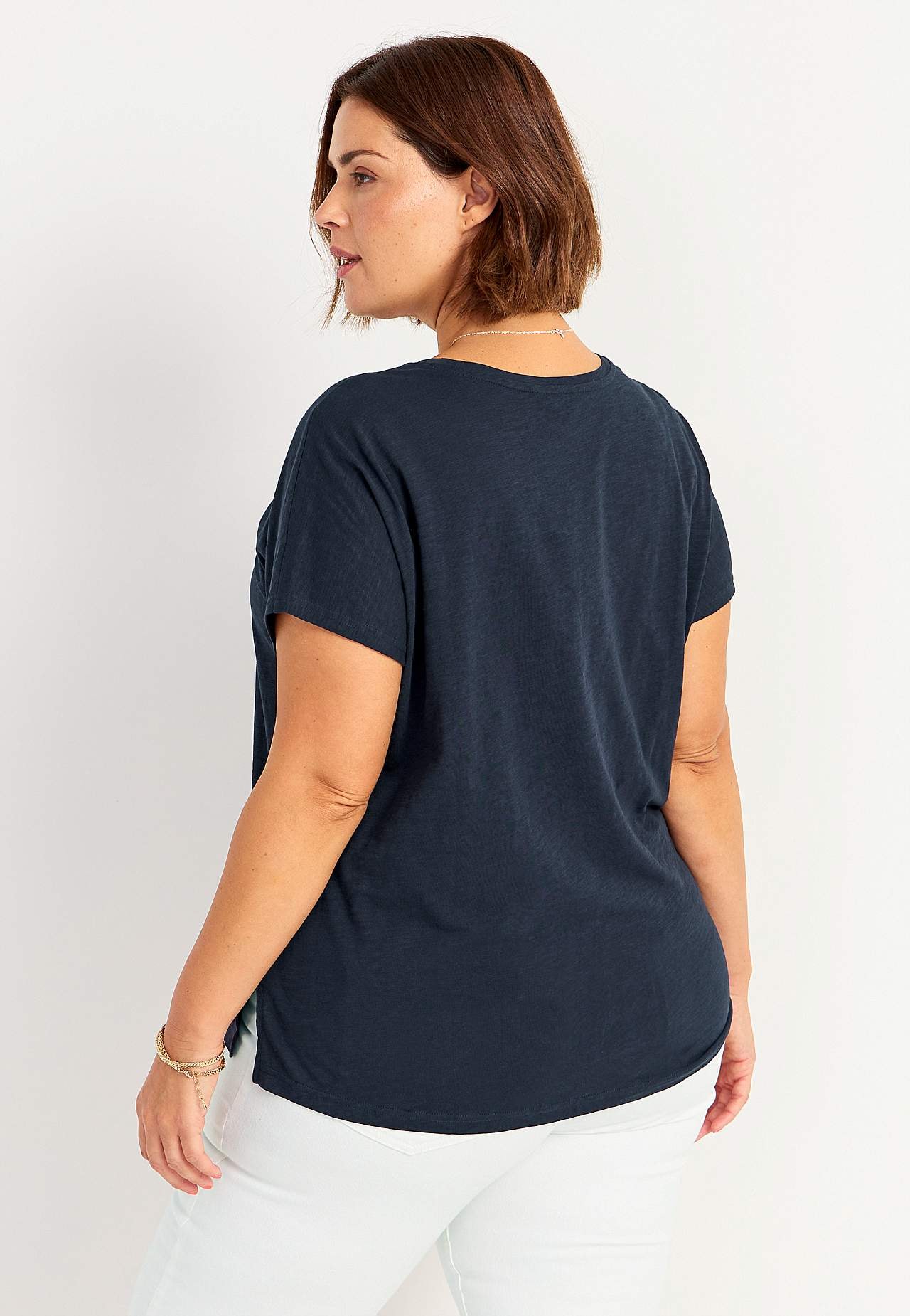Jerseytop med korte ærmer