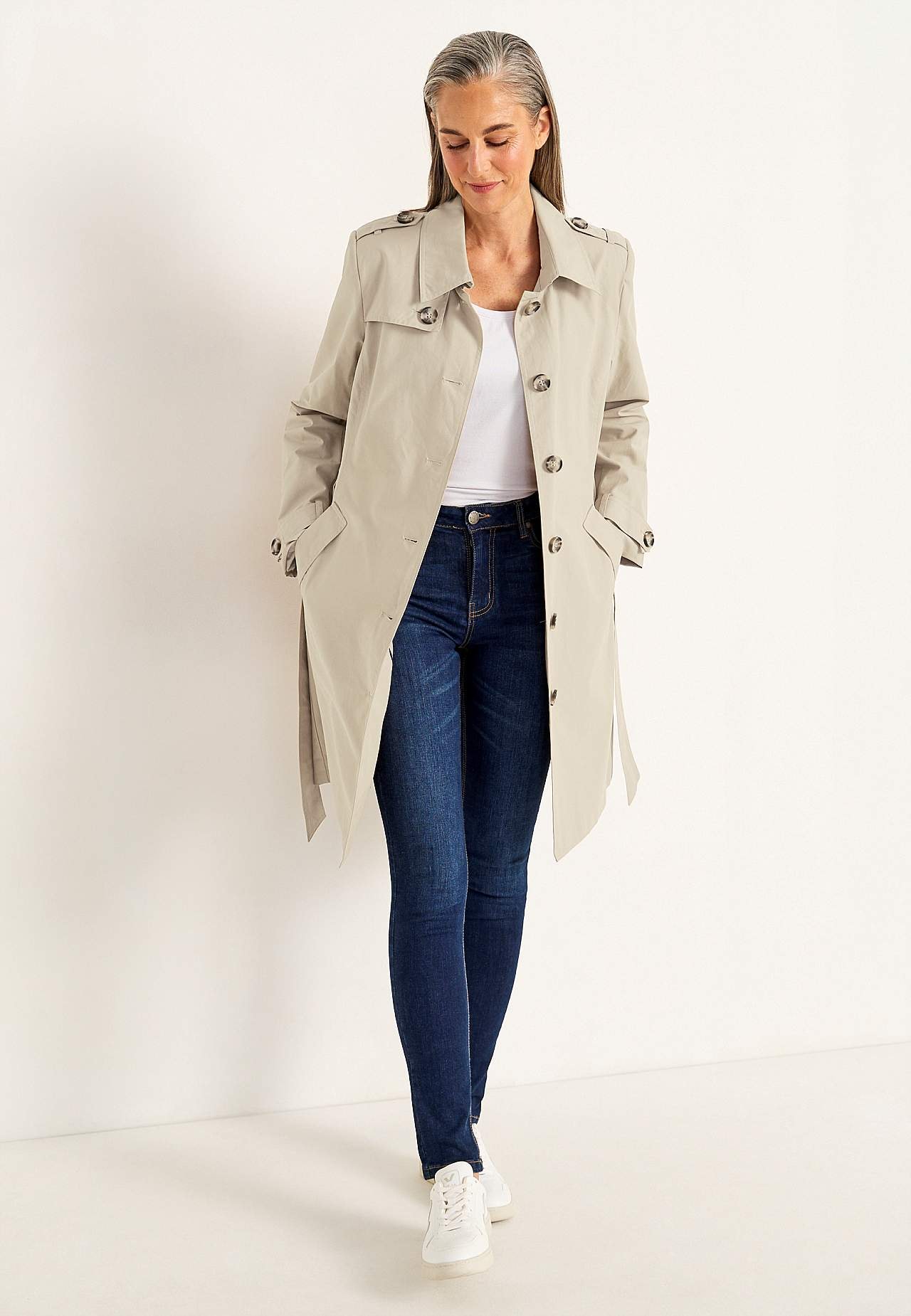 Enkeltradet trenchcoat