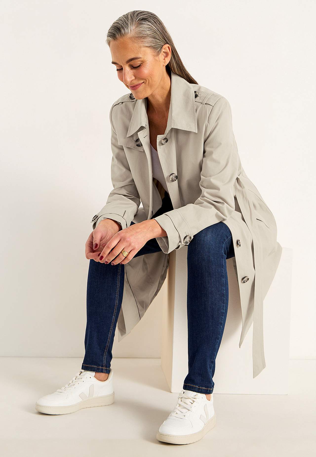 Enkeltradet trenchcoat