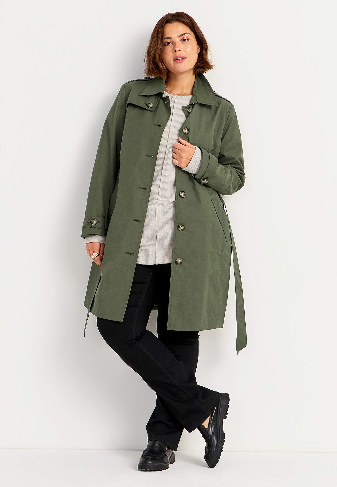 Enkeltradet trenchcoat