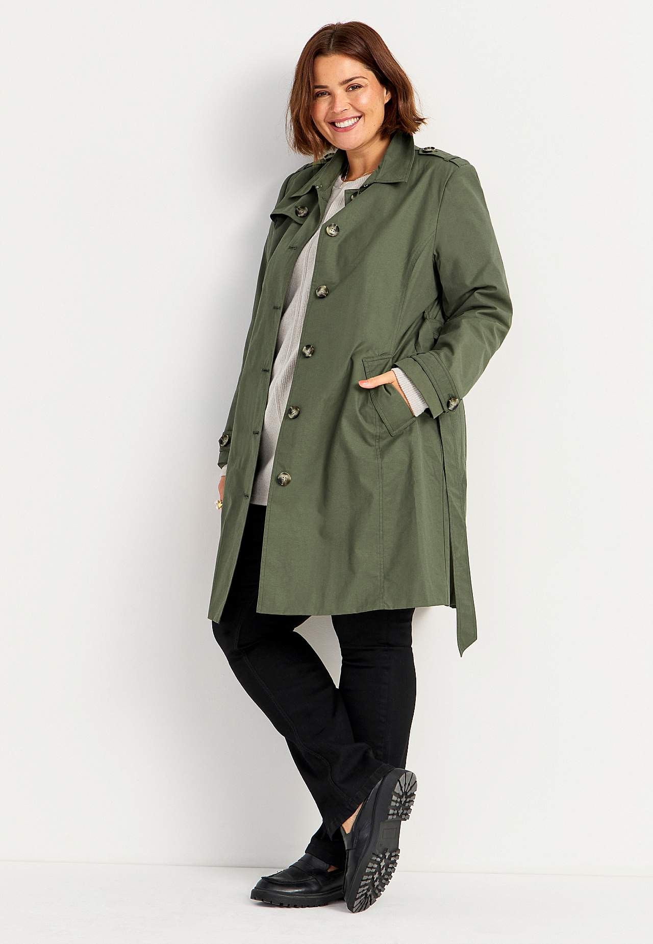 Enkeltradet trenchcoat