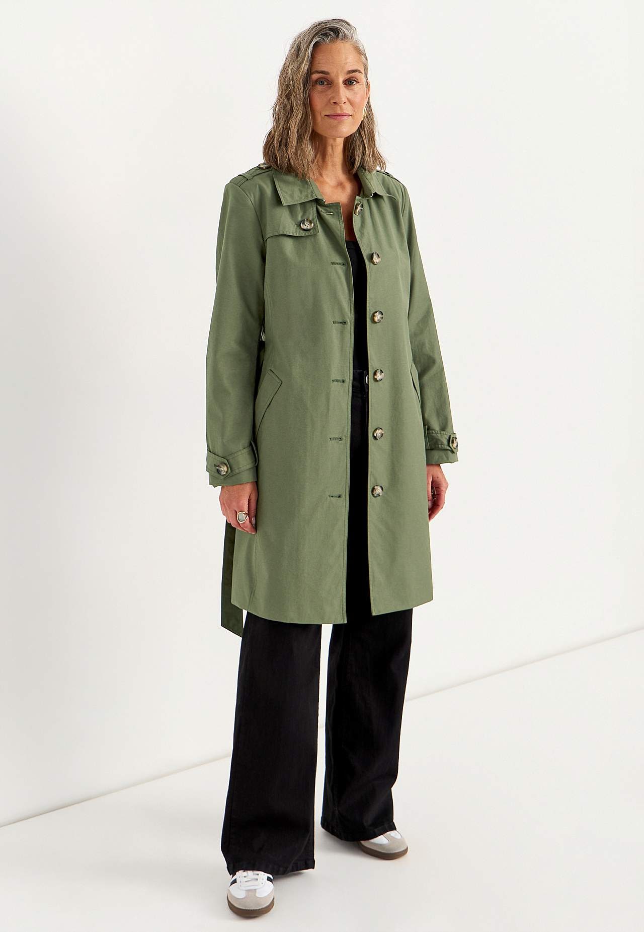 Enkeltradet trenchcoat