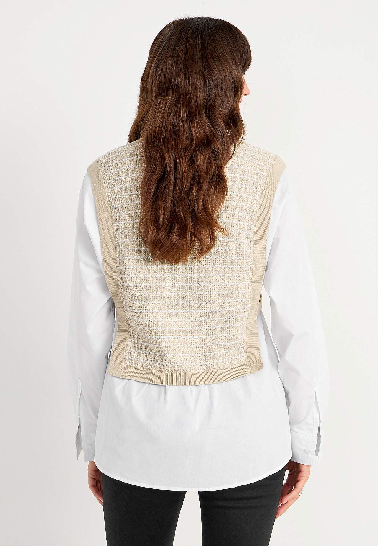 Skjorte med syet pullover