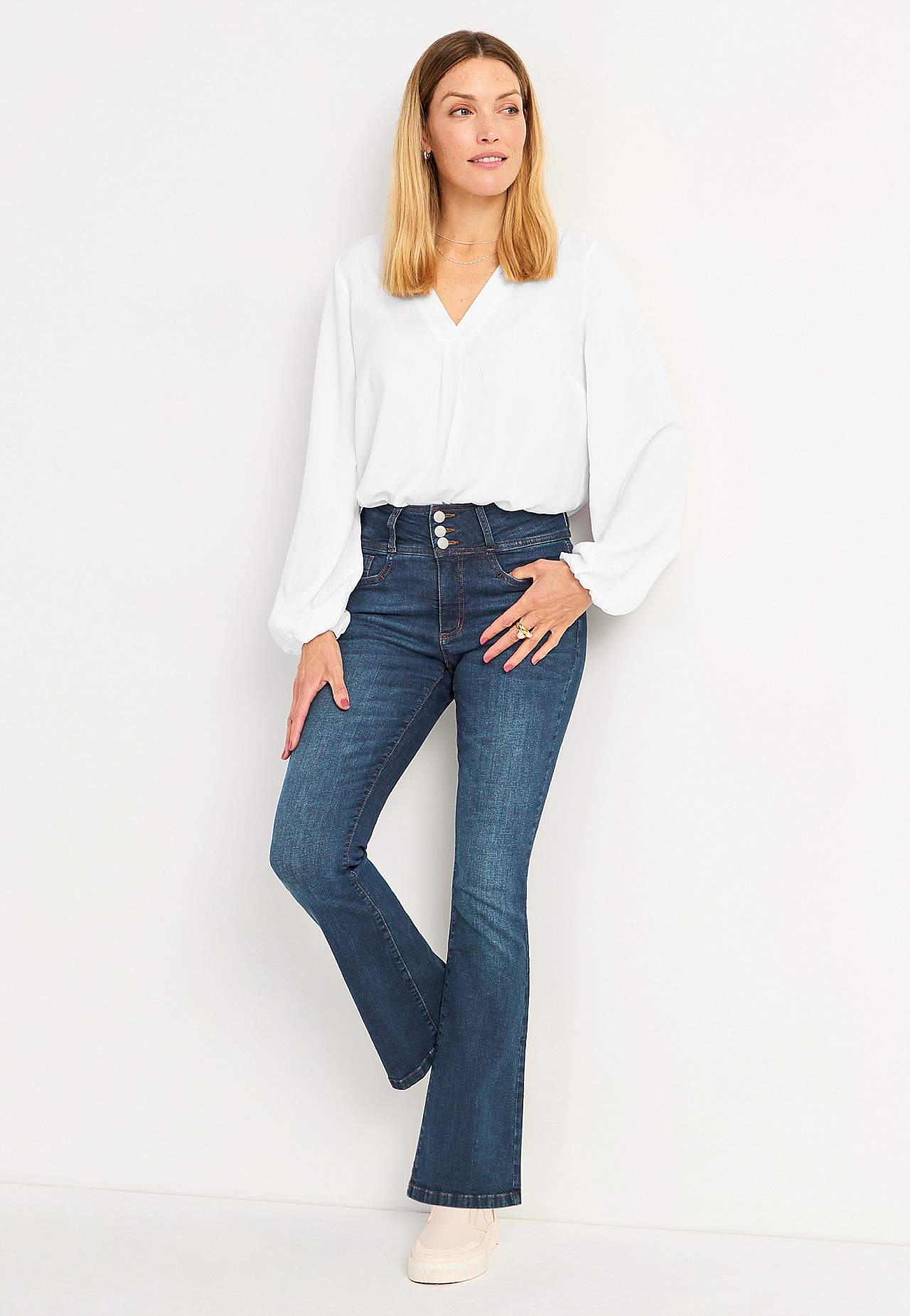 Bootcut jeans med høj talje