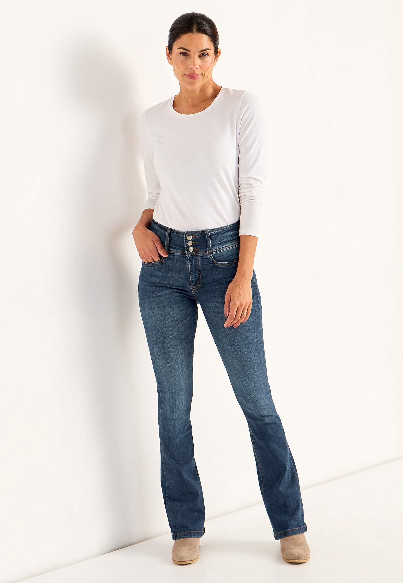 Bootcut jeans med høj talje