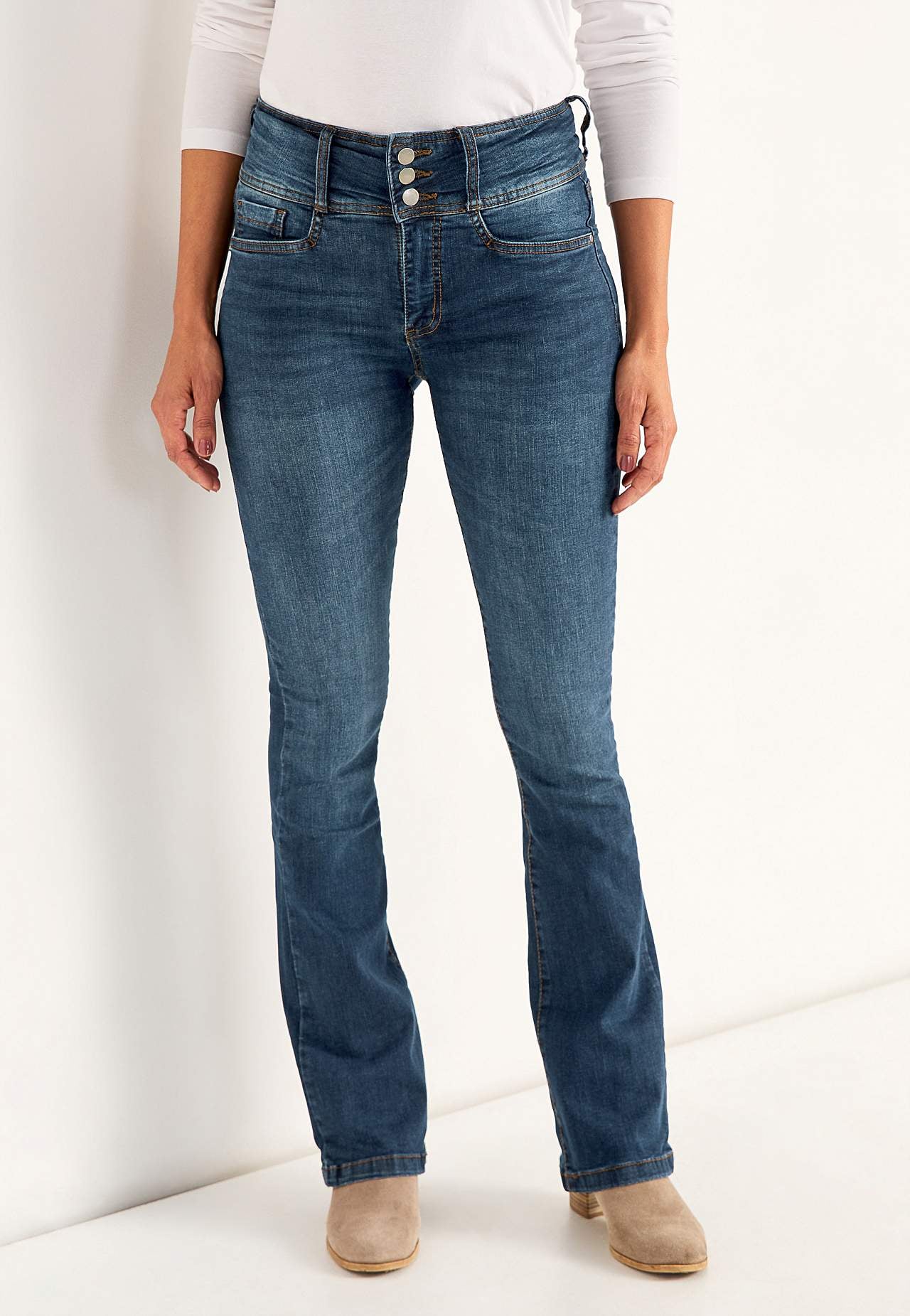 Bootcut jeans med høj talje