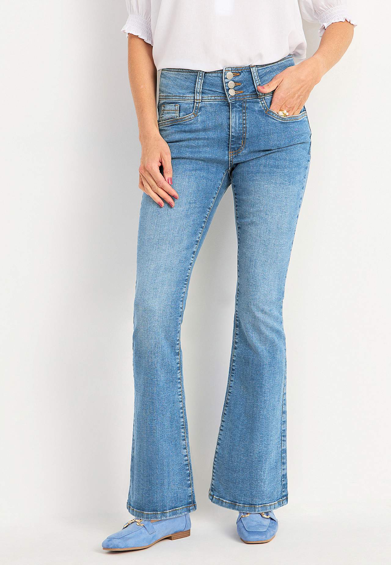 Bootcut jeans med høj talje