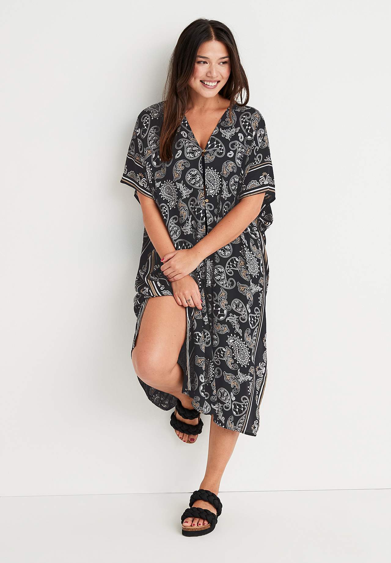 Strandkaftan med knapper