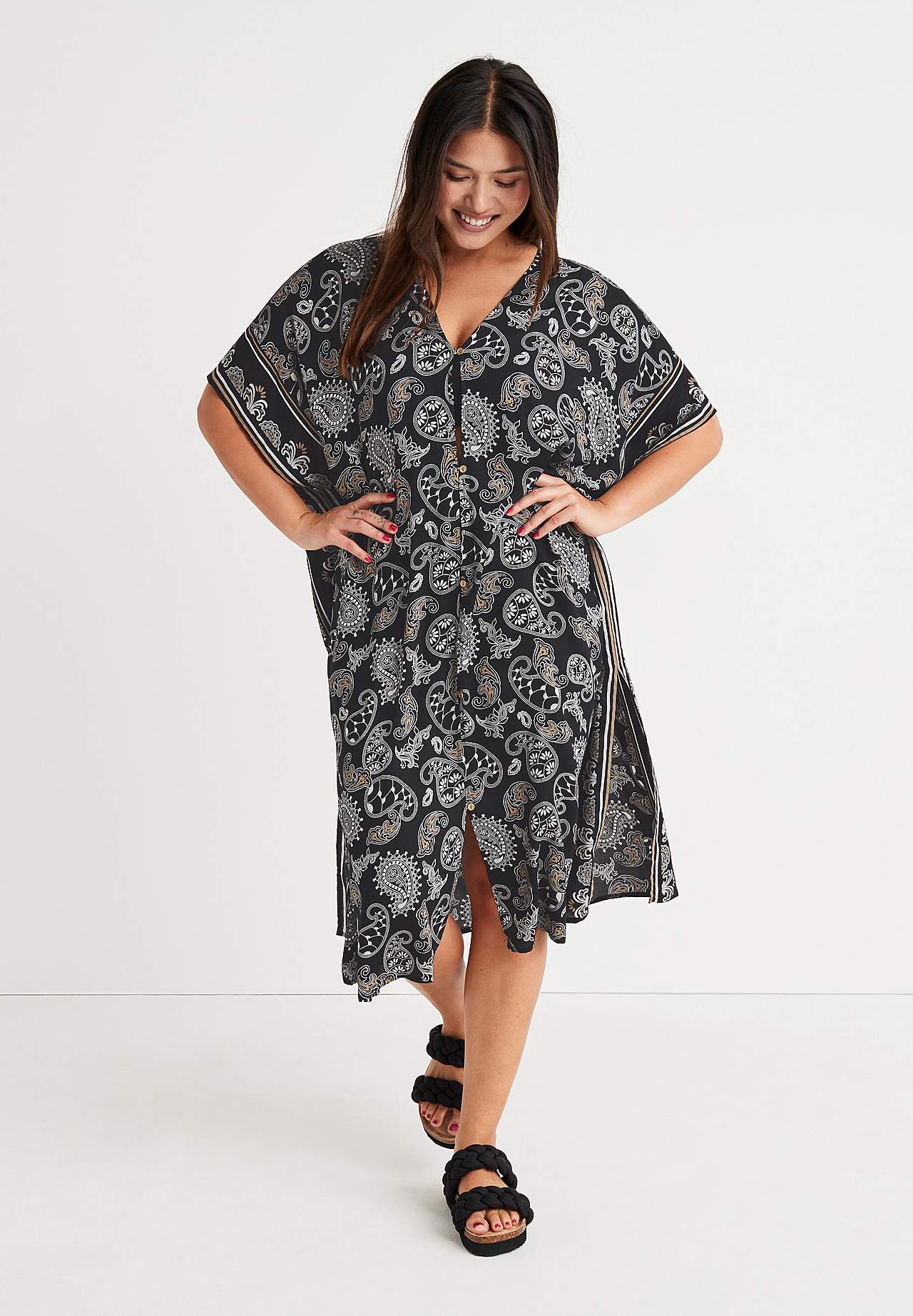 Strandkaftan med knapper