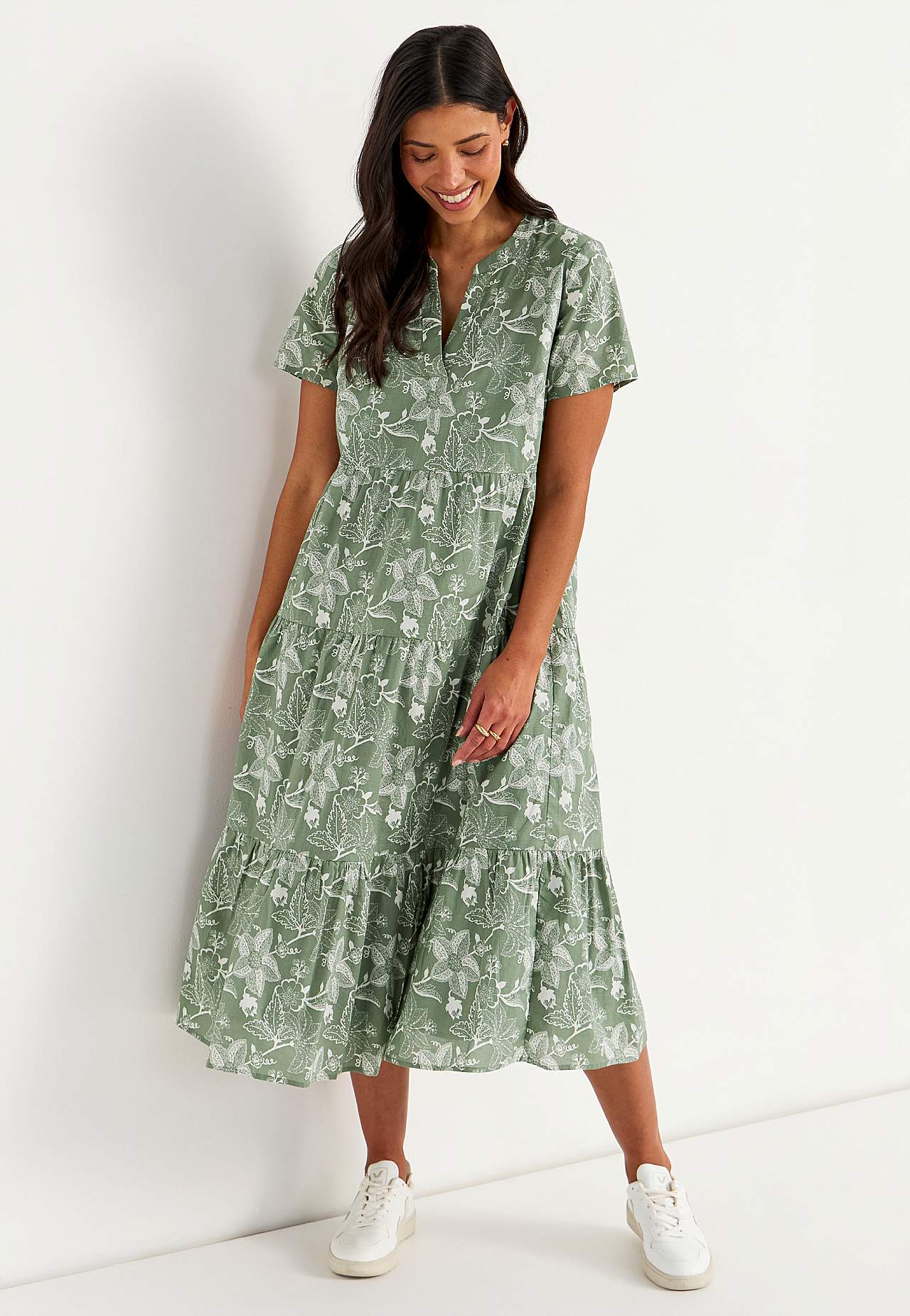 Bomuldskjole med volant