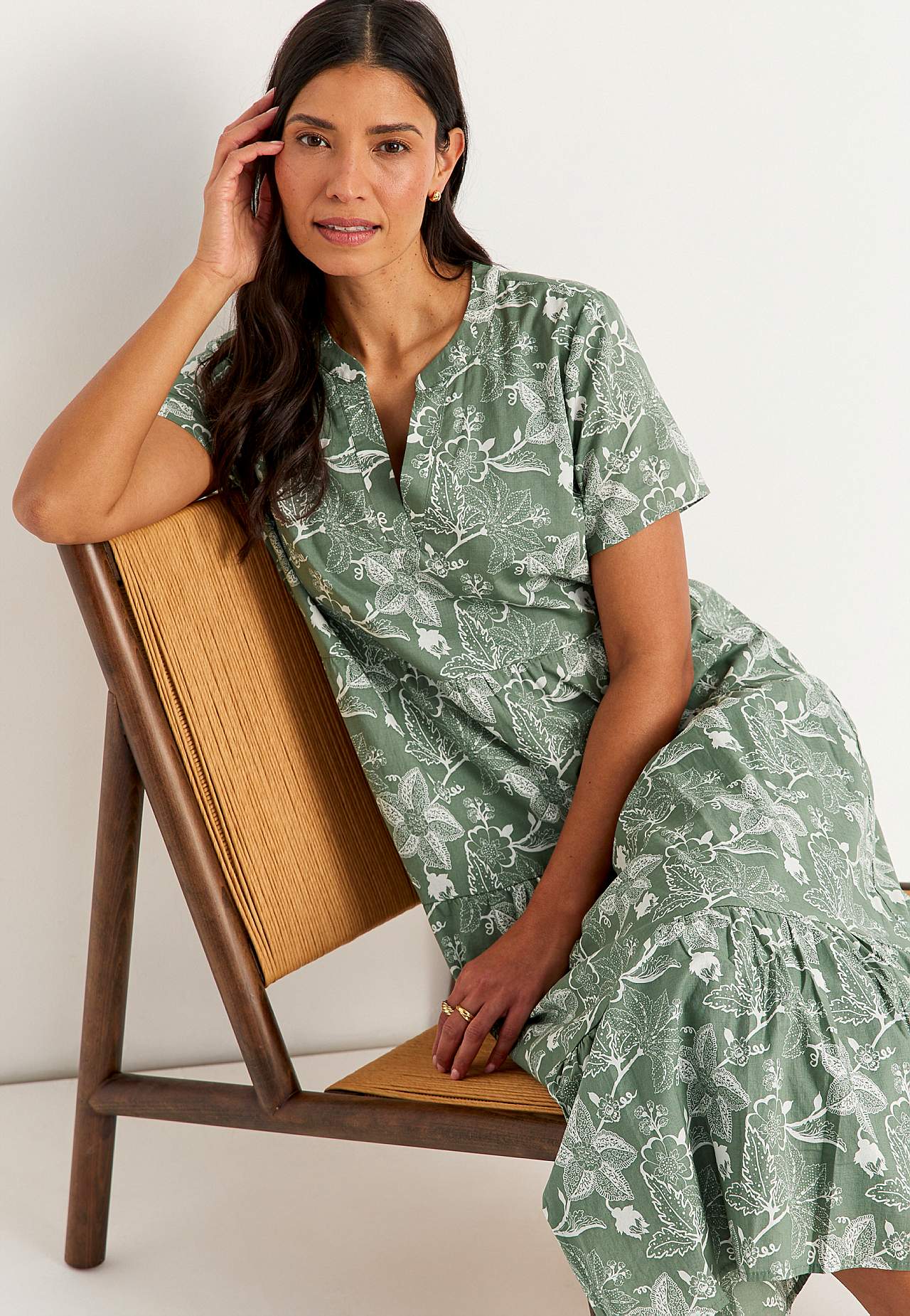 Bomuldskjole med volant