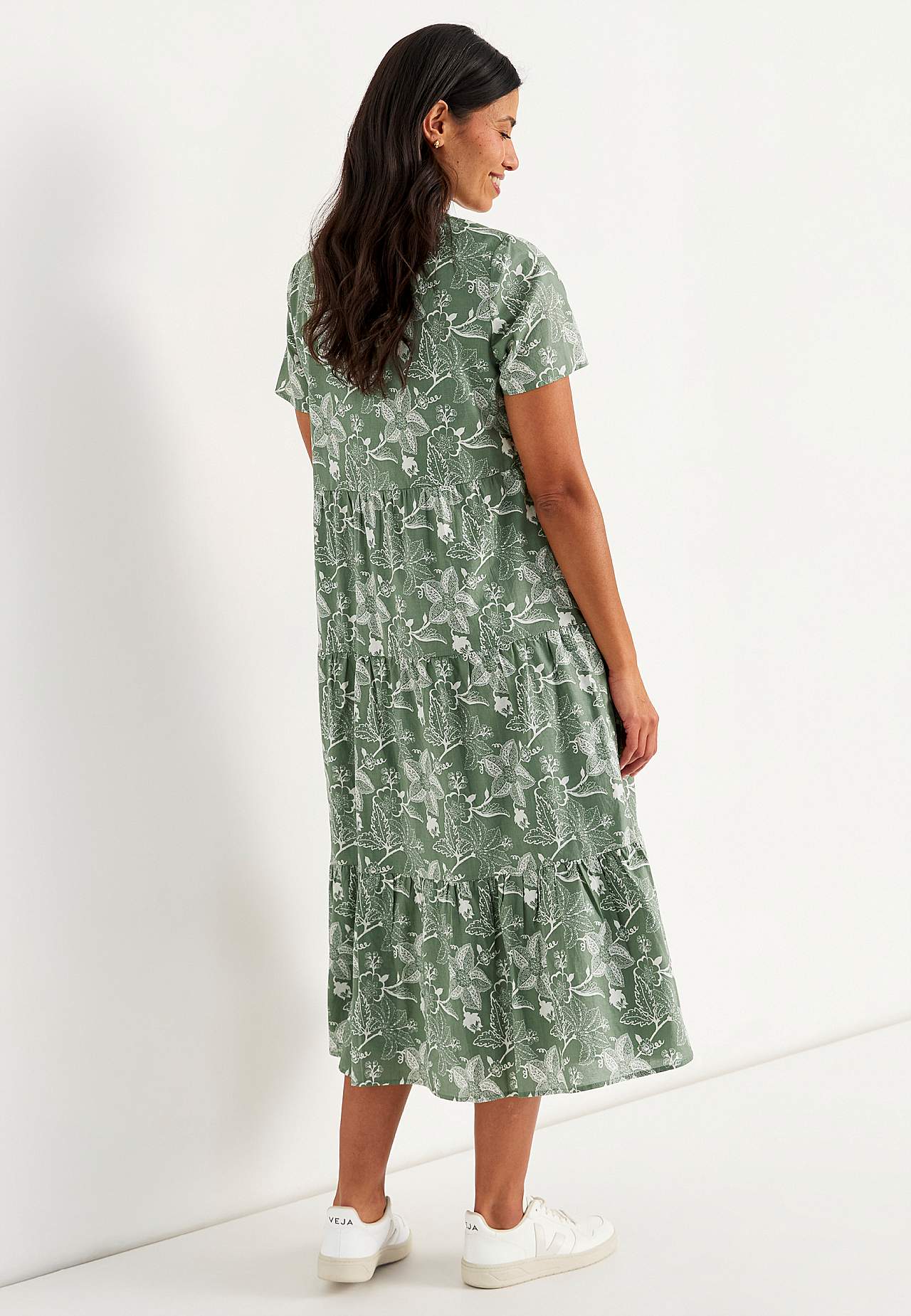 Bomuldskjole med volant