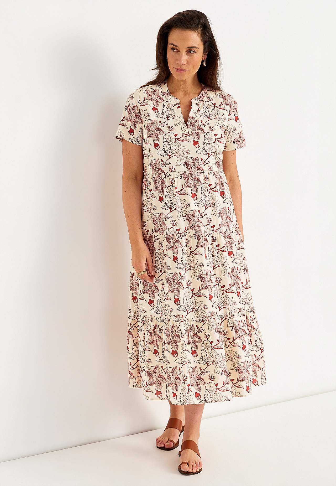 Bomuldskjole med volant