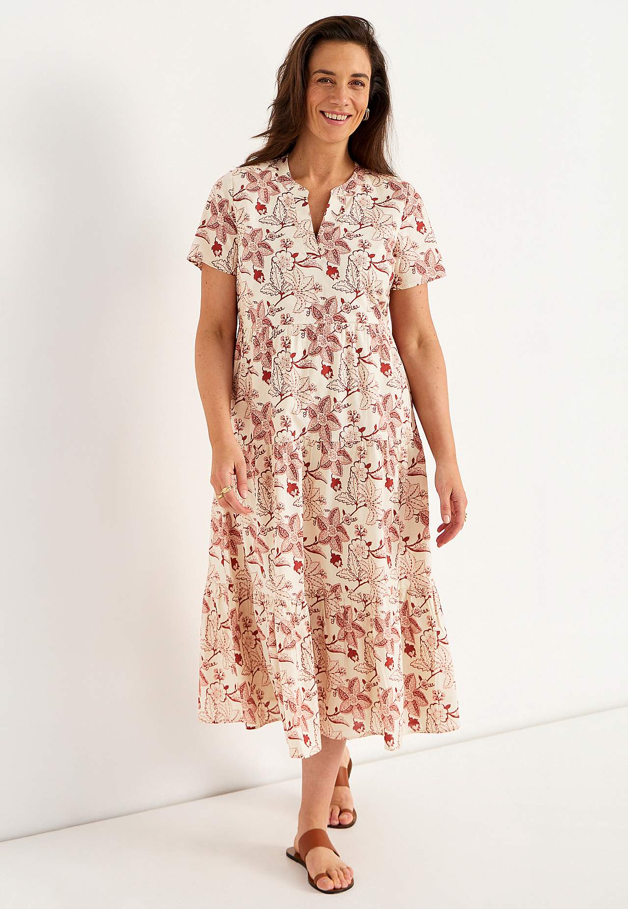 Bomuldskjole med volant