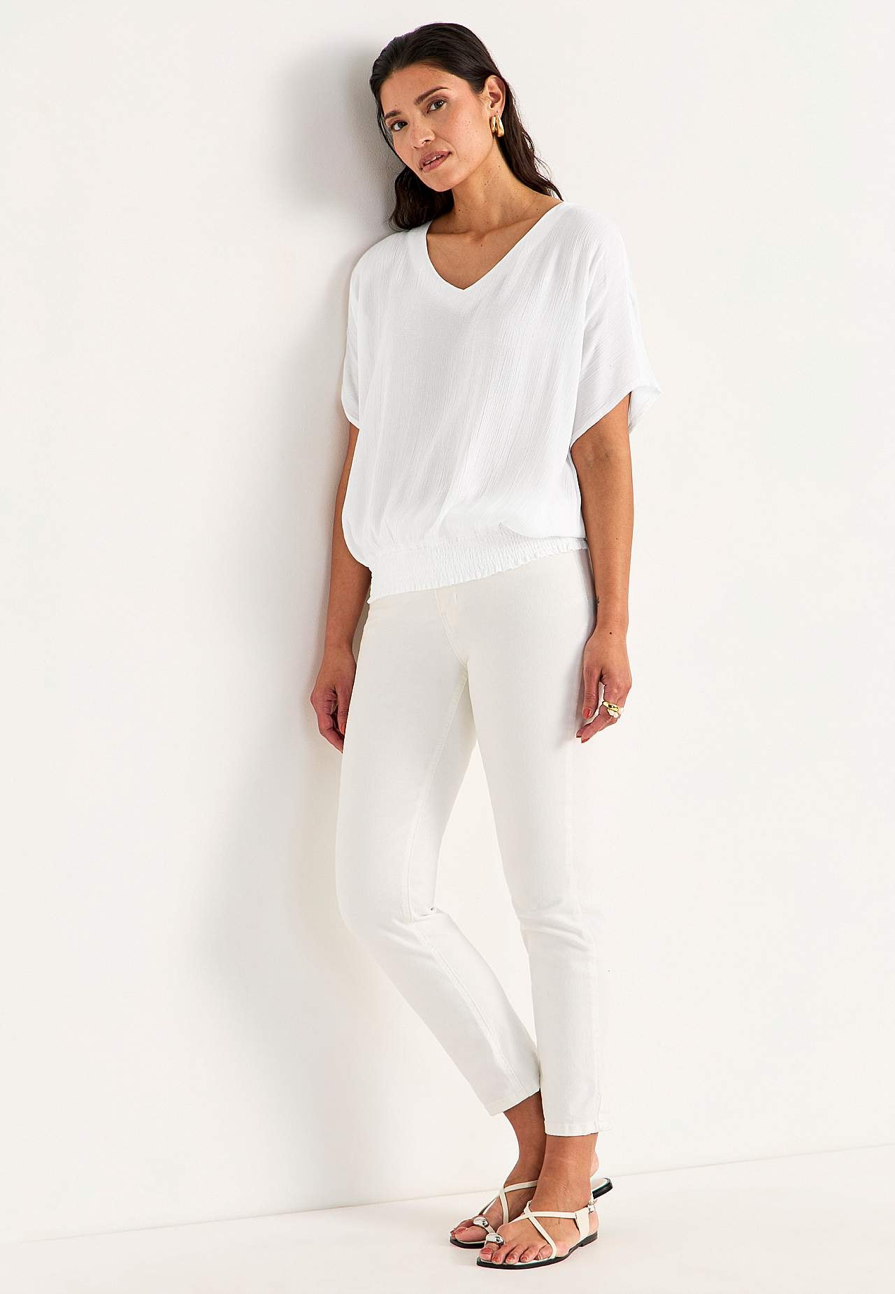 Bluse i viskosecrepe Sanna
