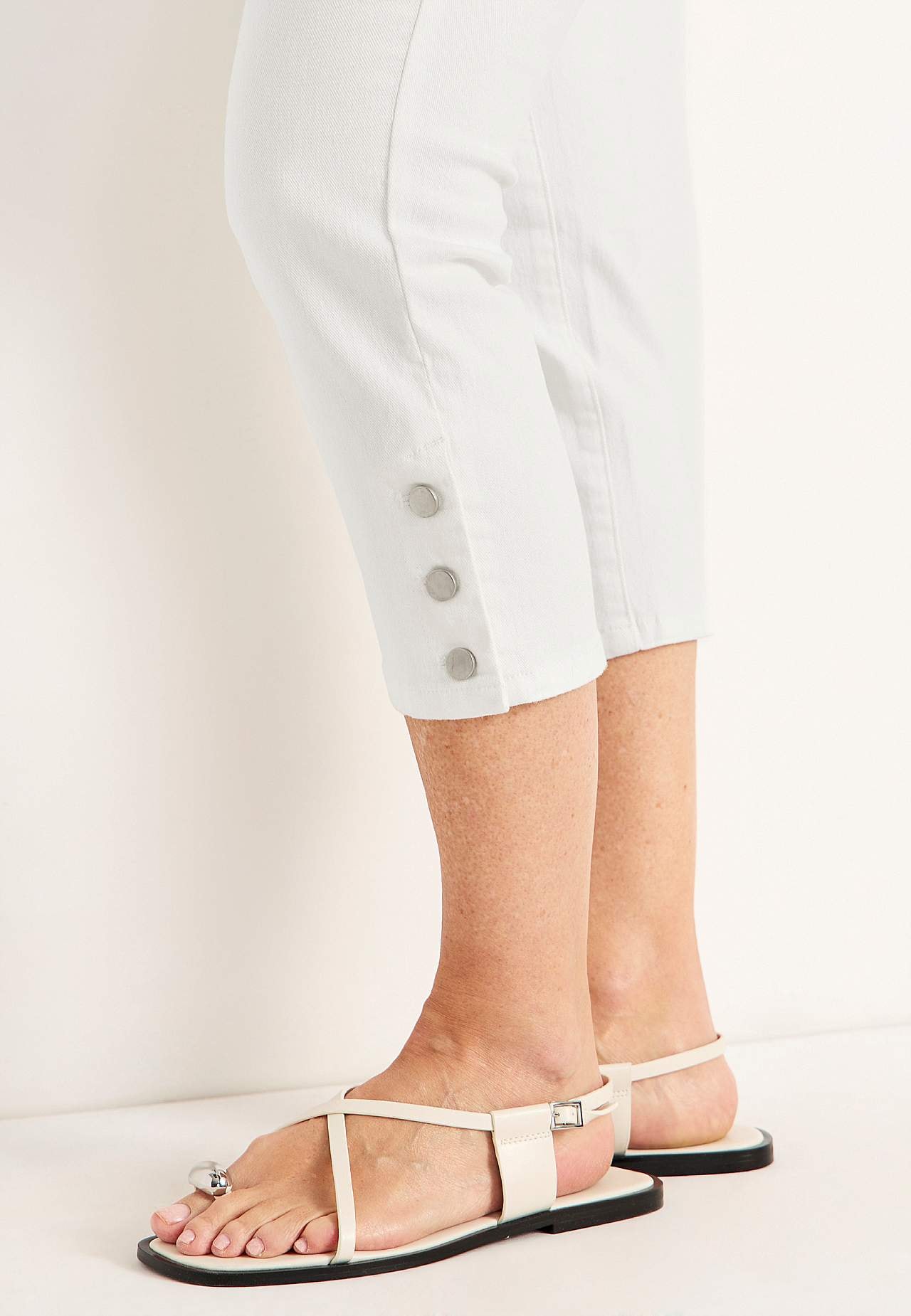 Crop jeans med design med fem lommer