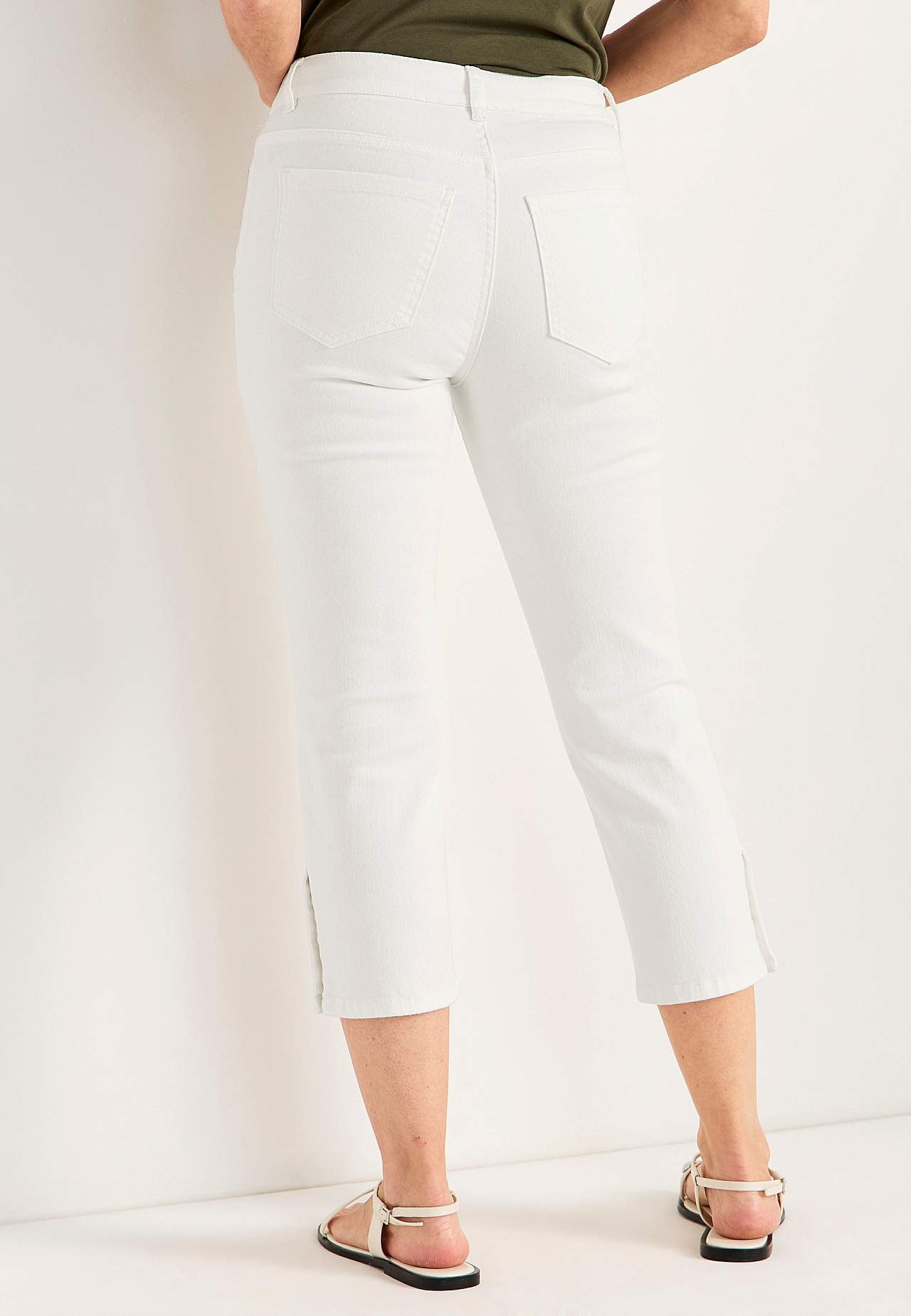 Crop jeans med design med fem lommer