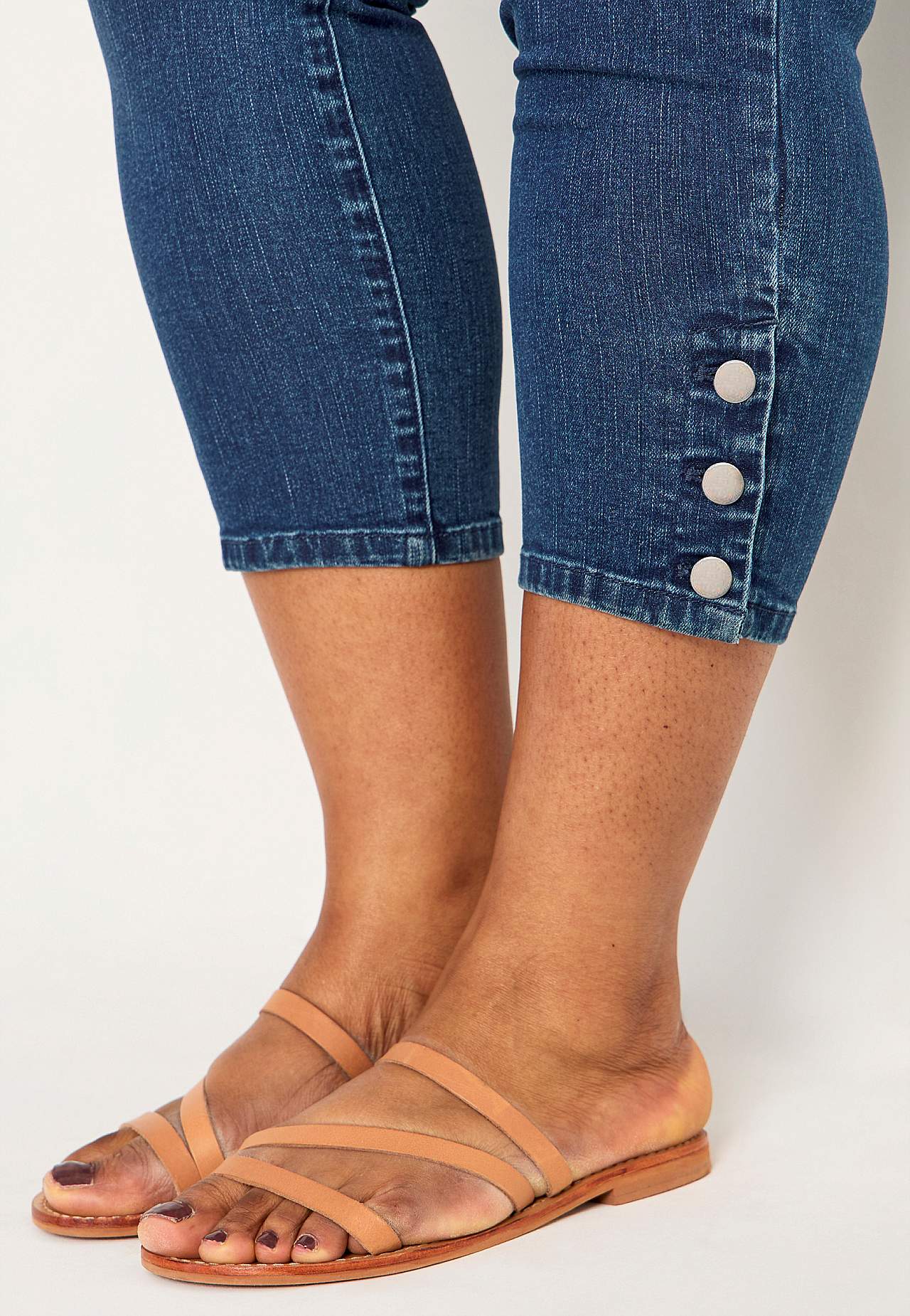 Crop jeans med design med fem lommer