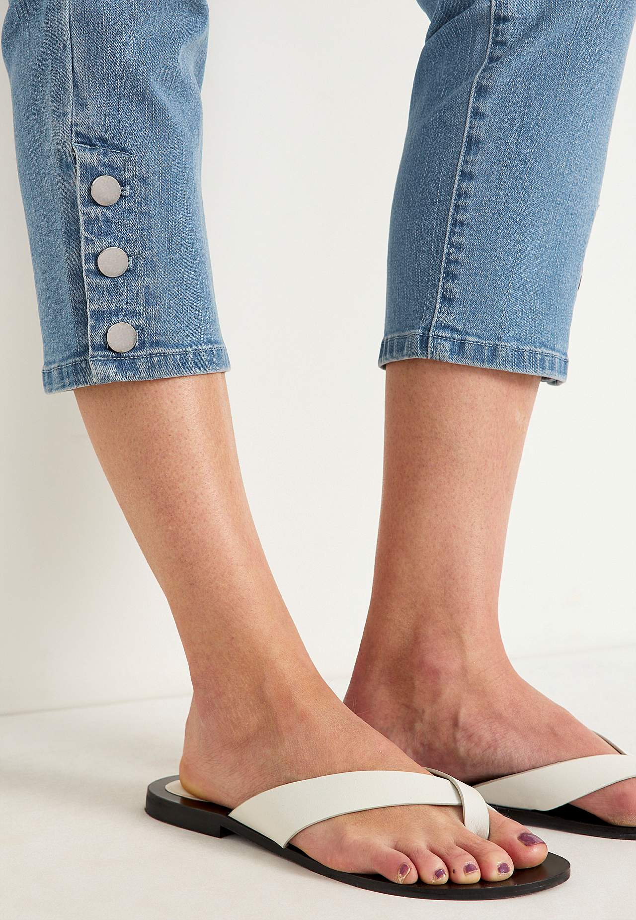 Crop jeans med design med fem lommer