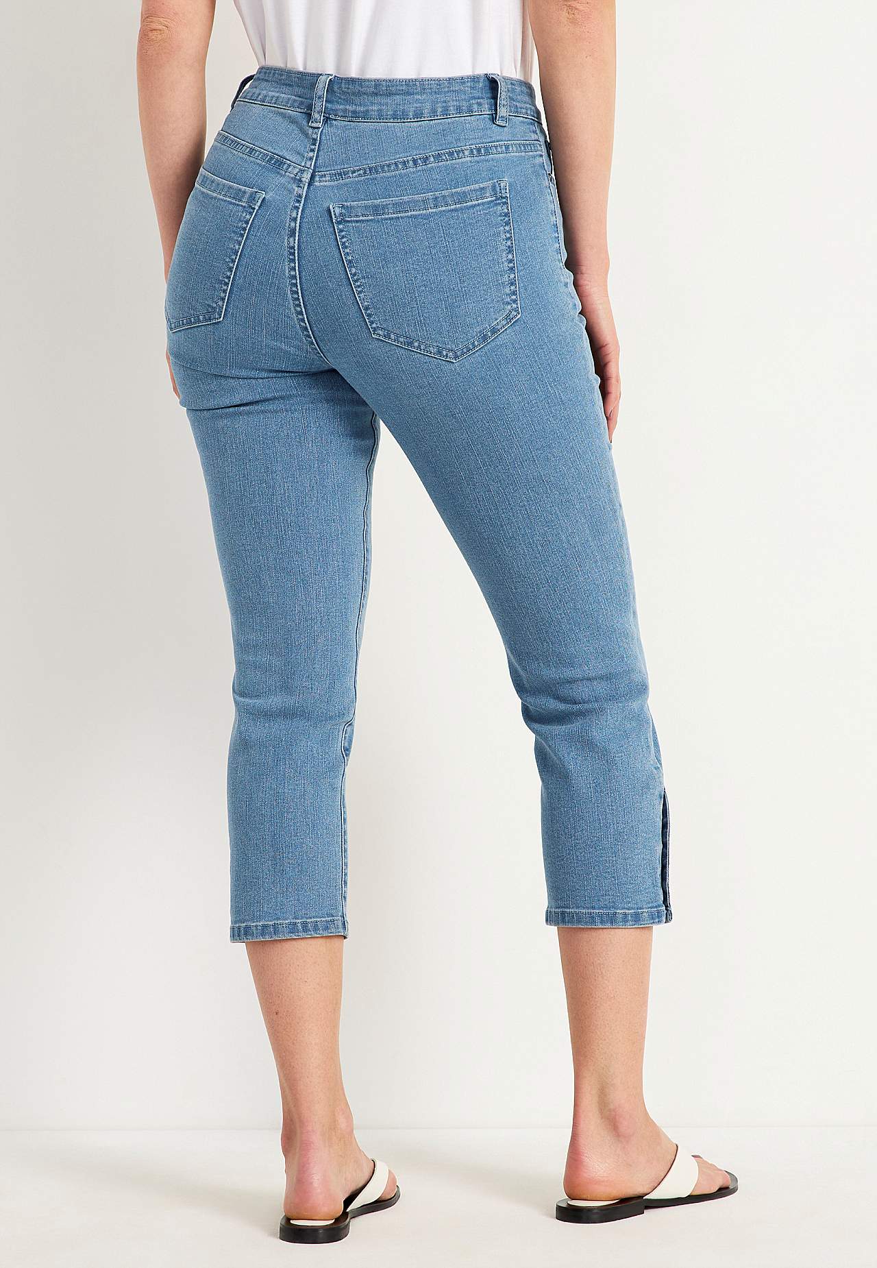Crop jeans med design med fem lommer