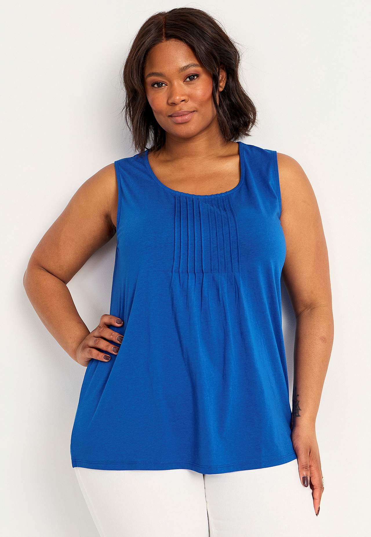 Tanktop med dekorativ fold