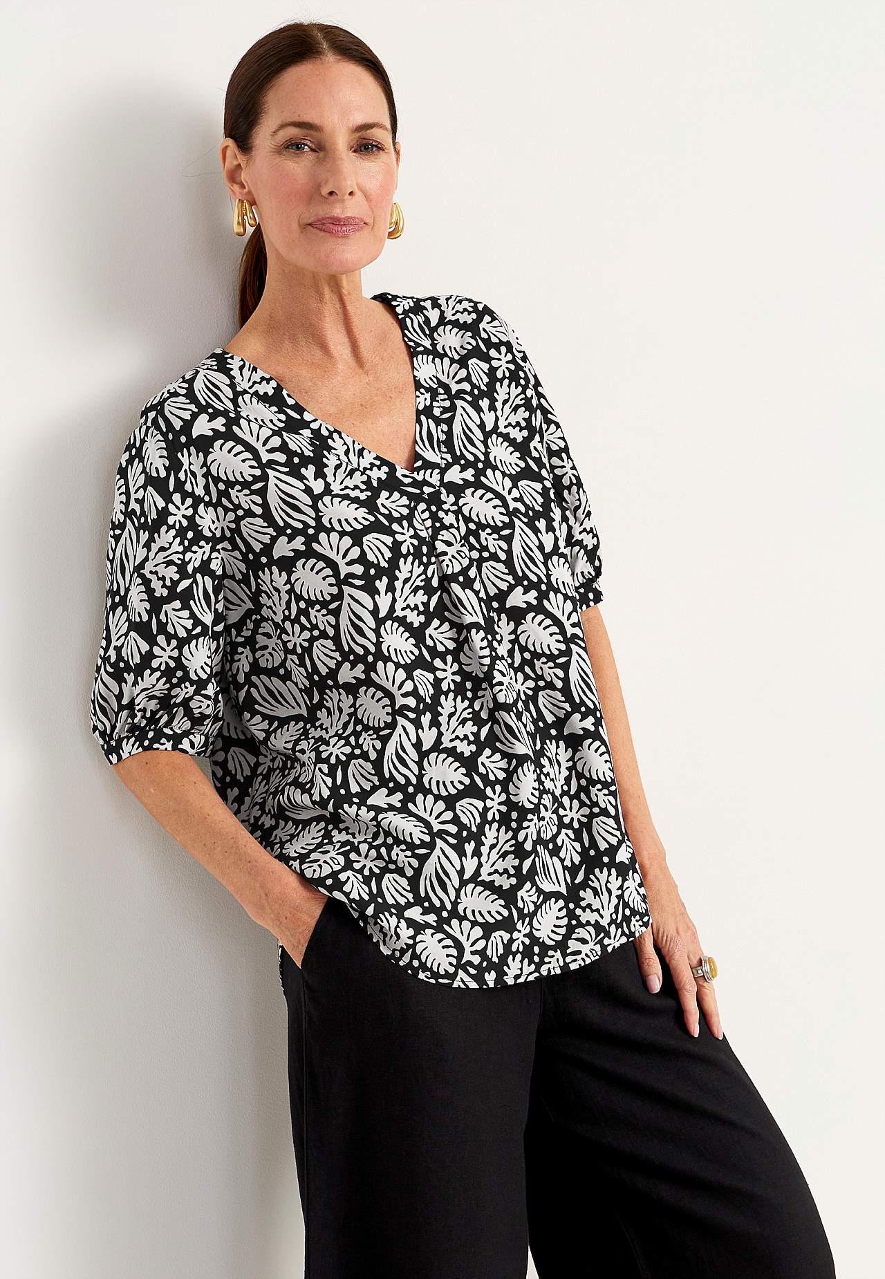 Kortærmet bluse