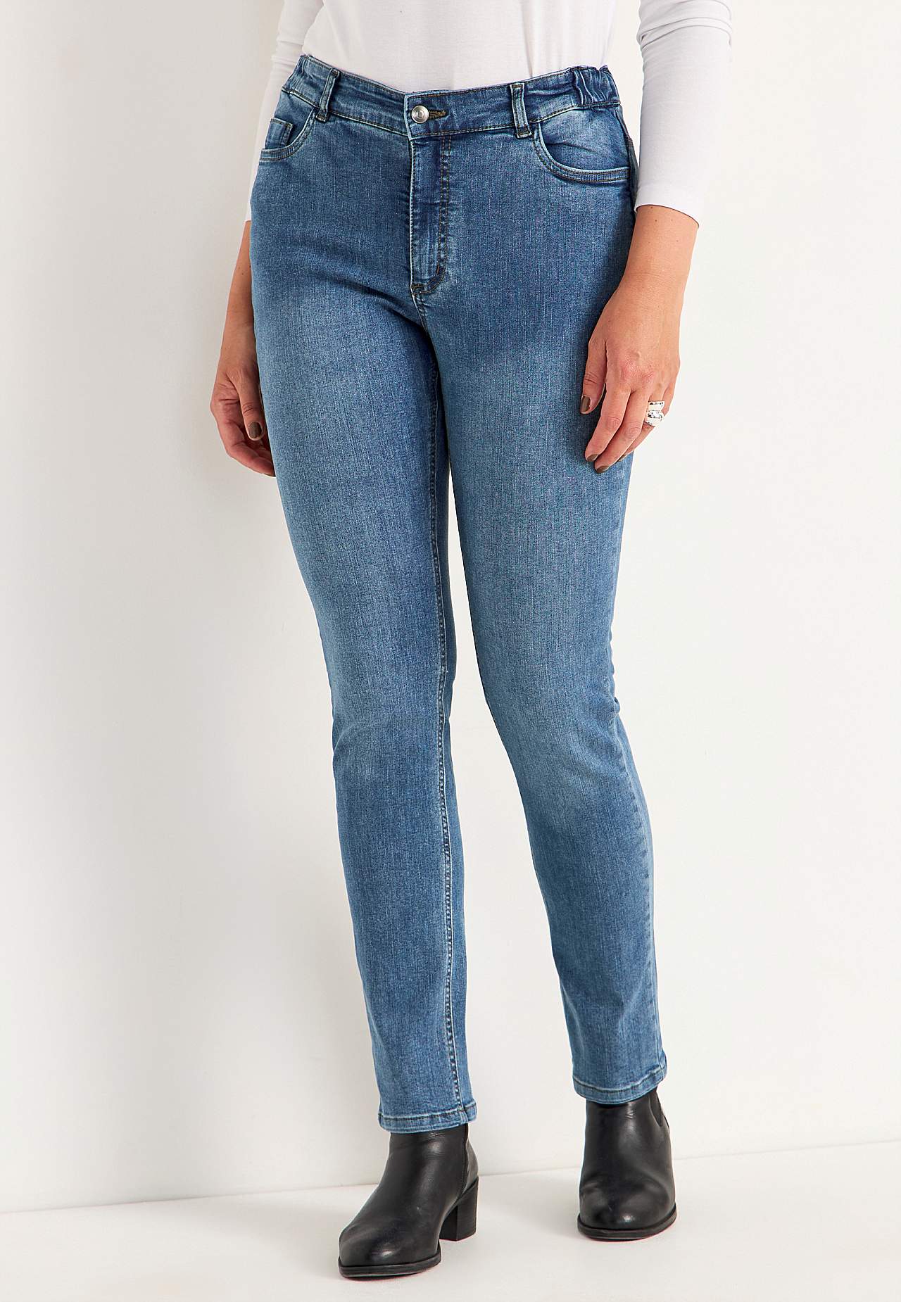 Jeans med elastik i siderne