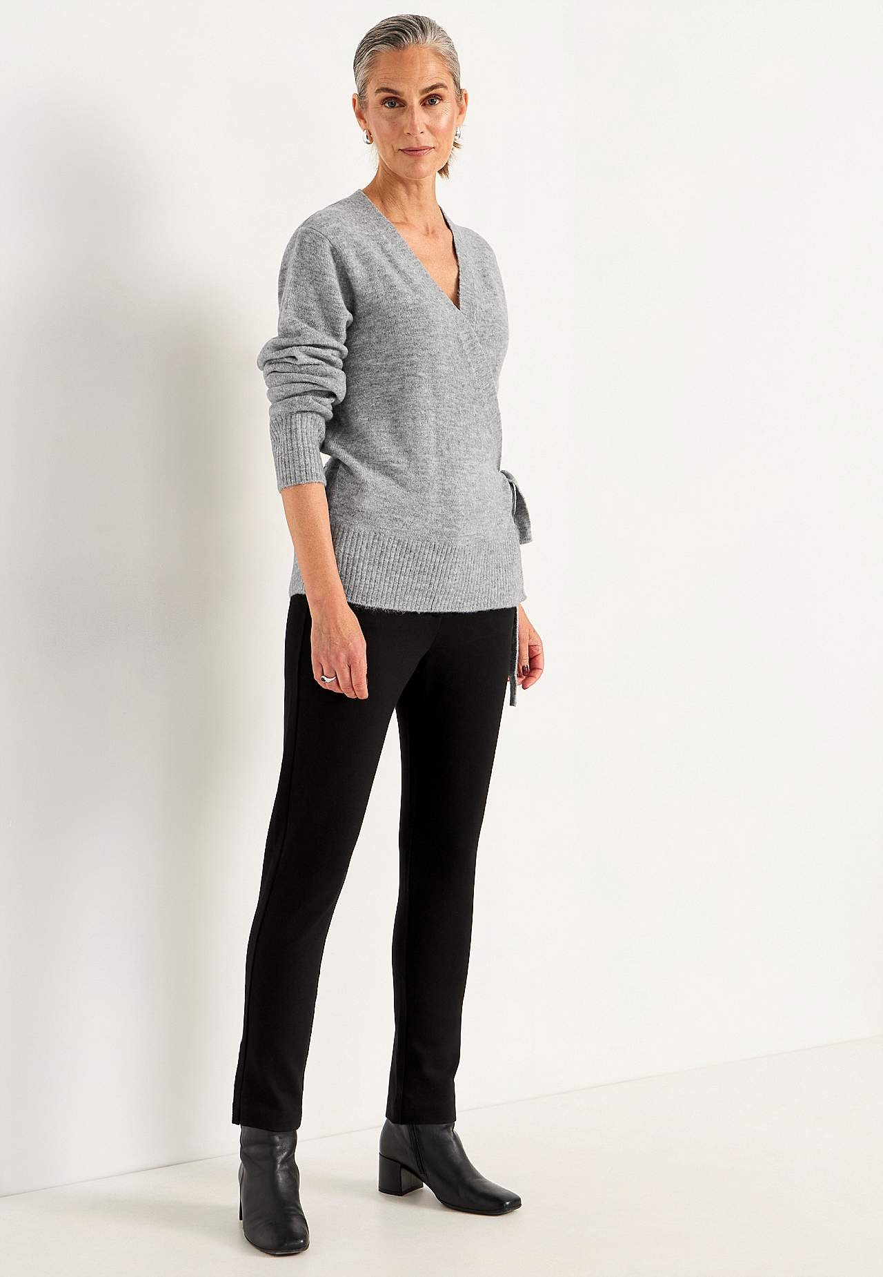 Strikket cardigan med slå-om design