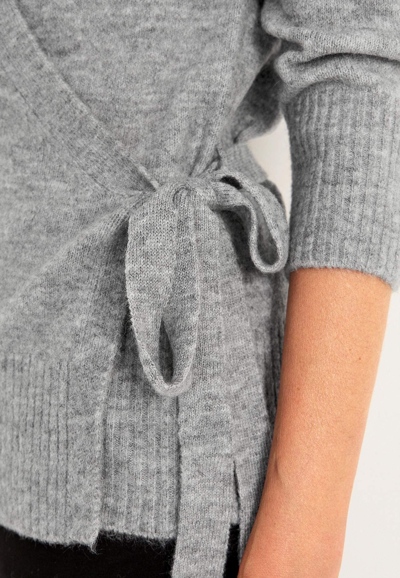 Strikket cardigan med slå-om design