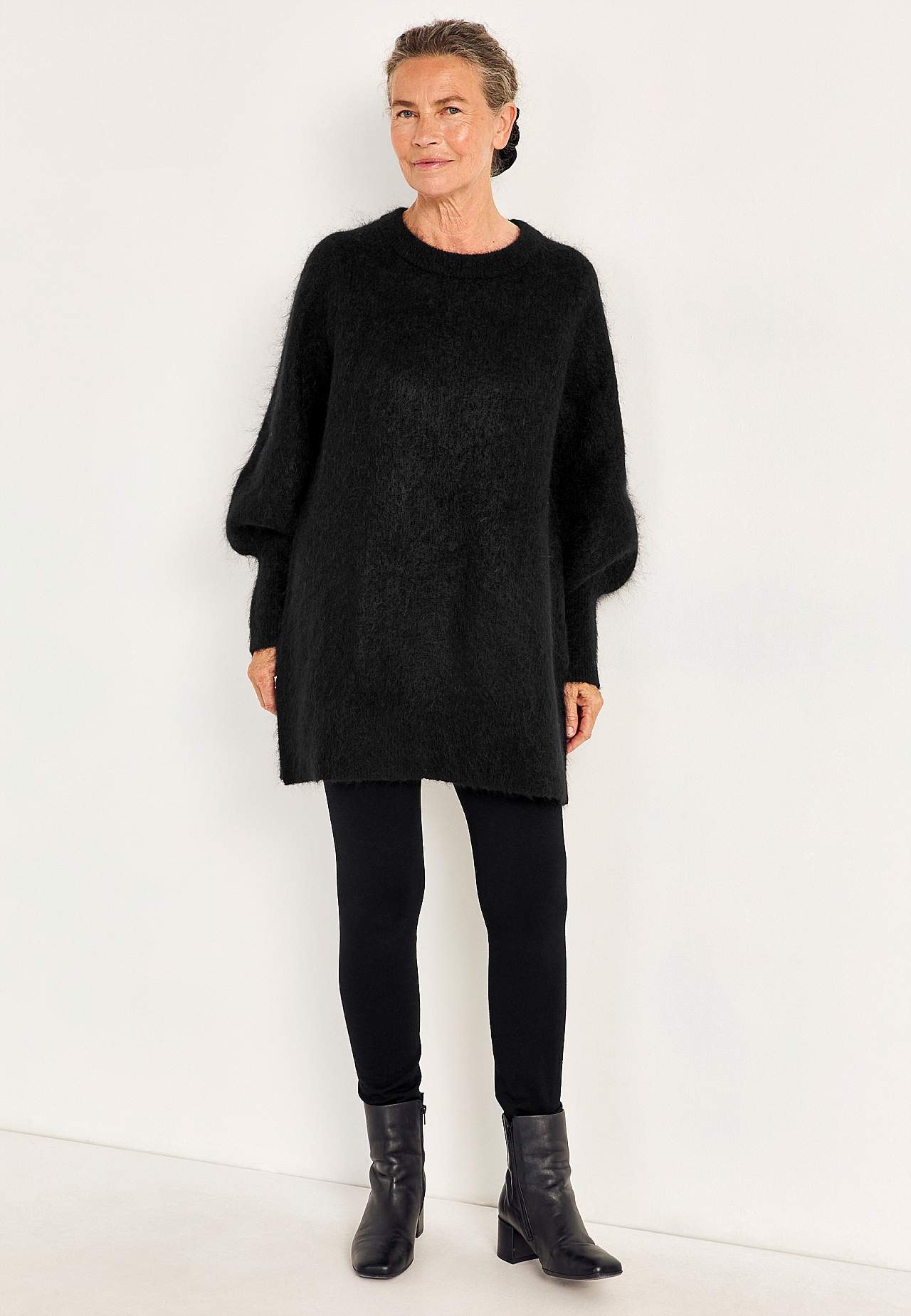 Tunika Premium i mohair- og uldblanding