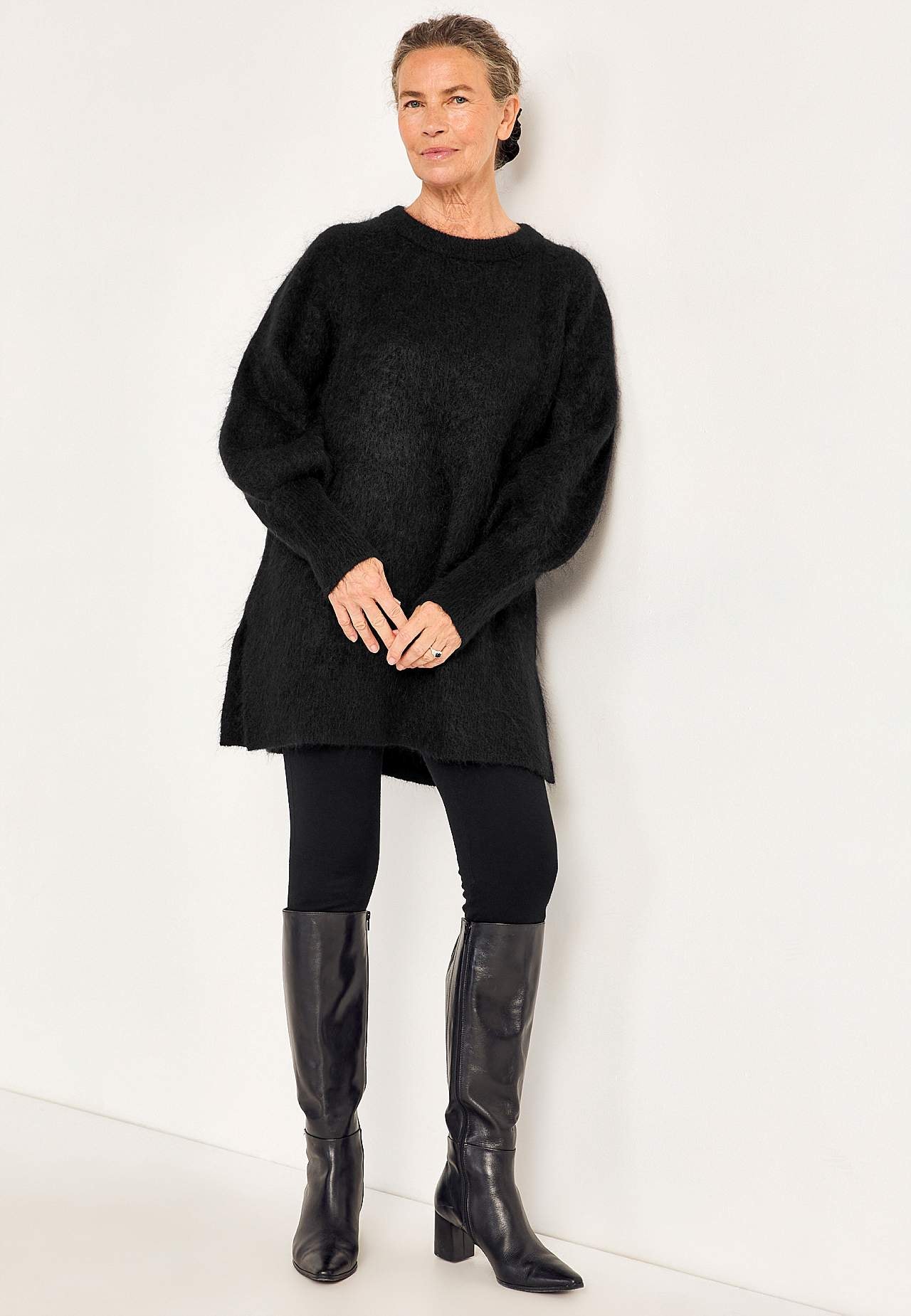 Tunika Premium i mohair- og uldblanding