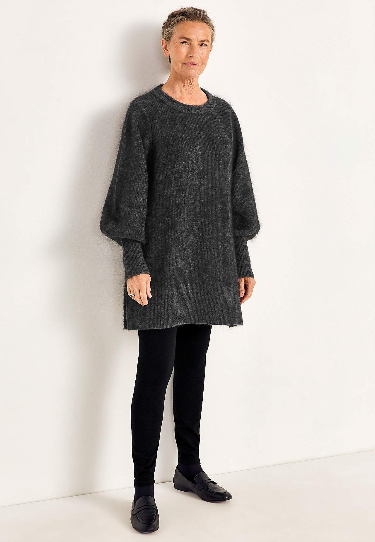 Tunika Premium i mohair- og uldblanding
