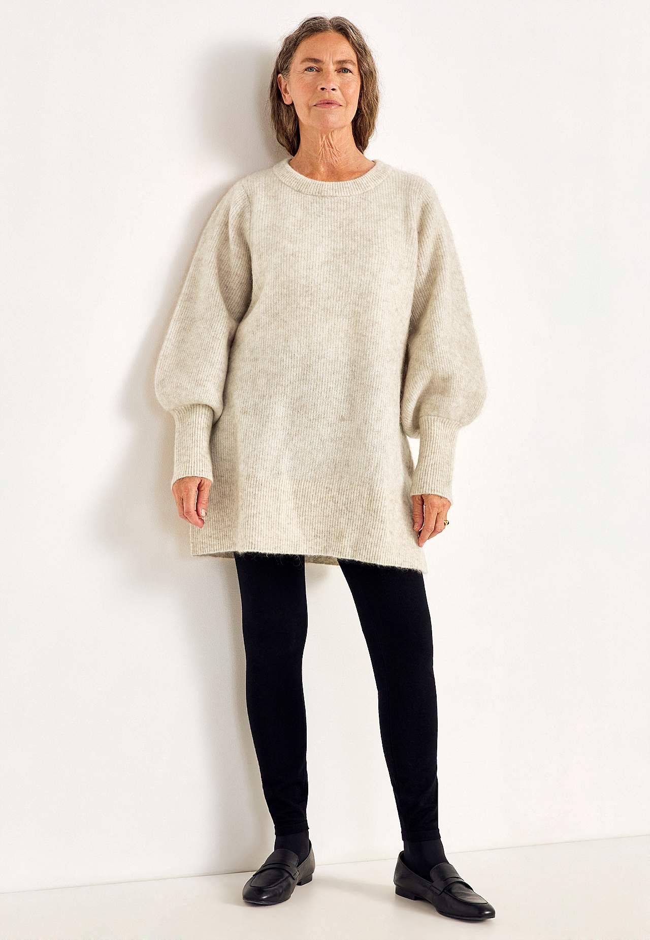 Tunika Premium i mohair- og uldblanding