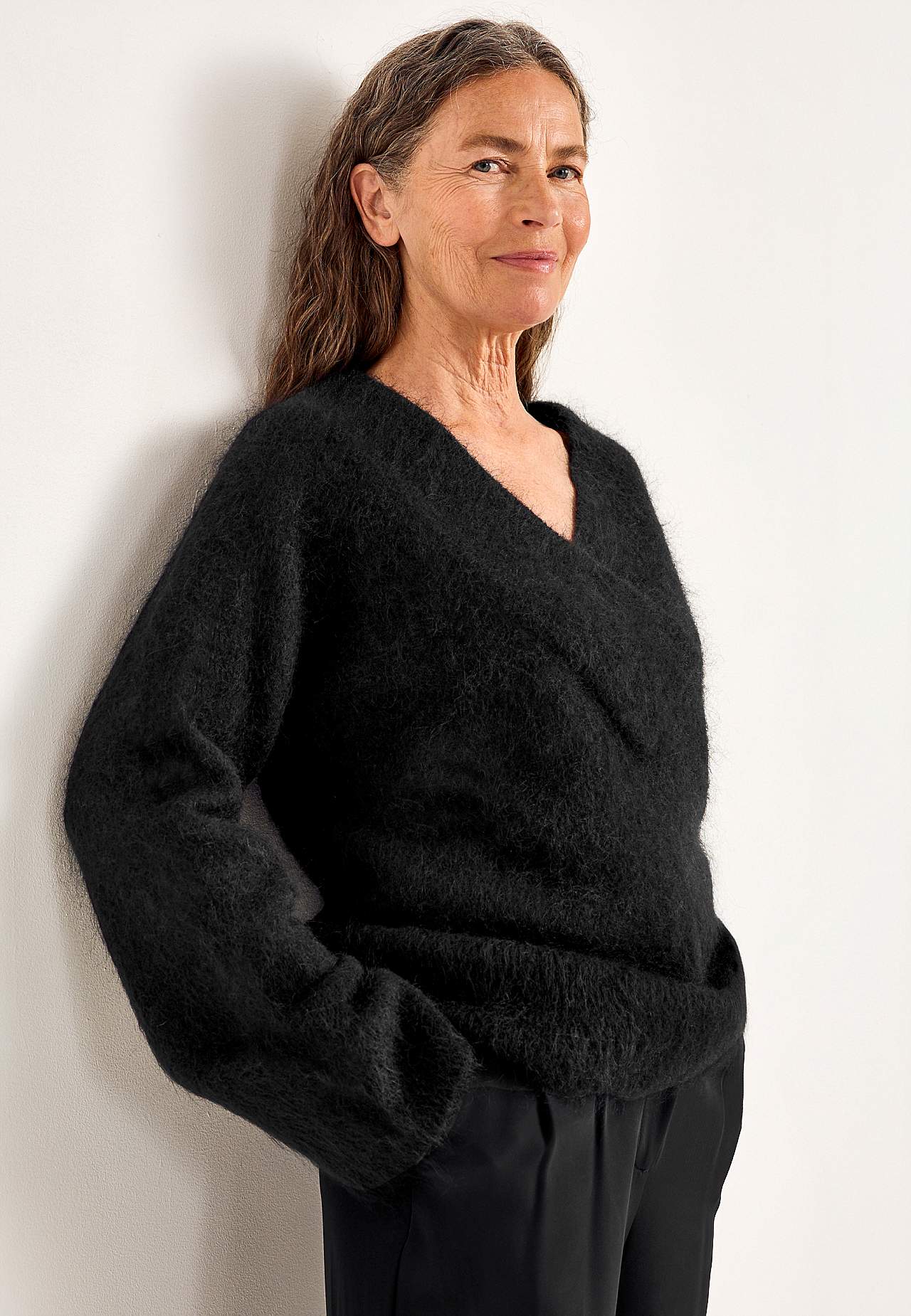 Trøje Premium i mohair- og uldblanding