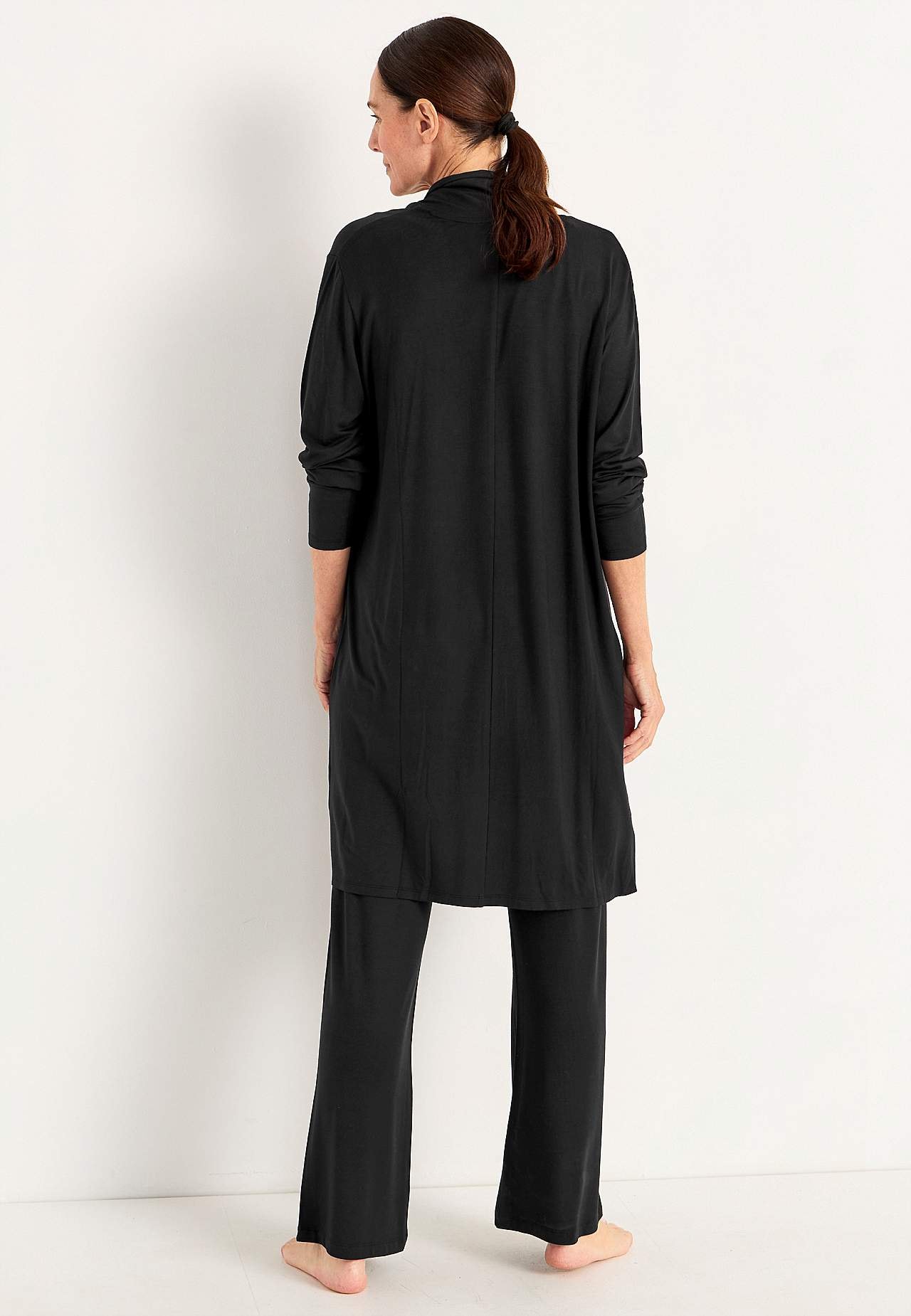 Lang cardigan i jersey