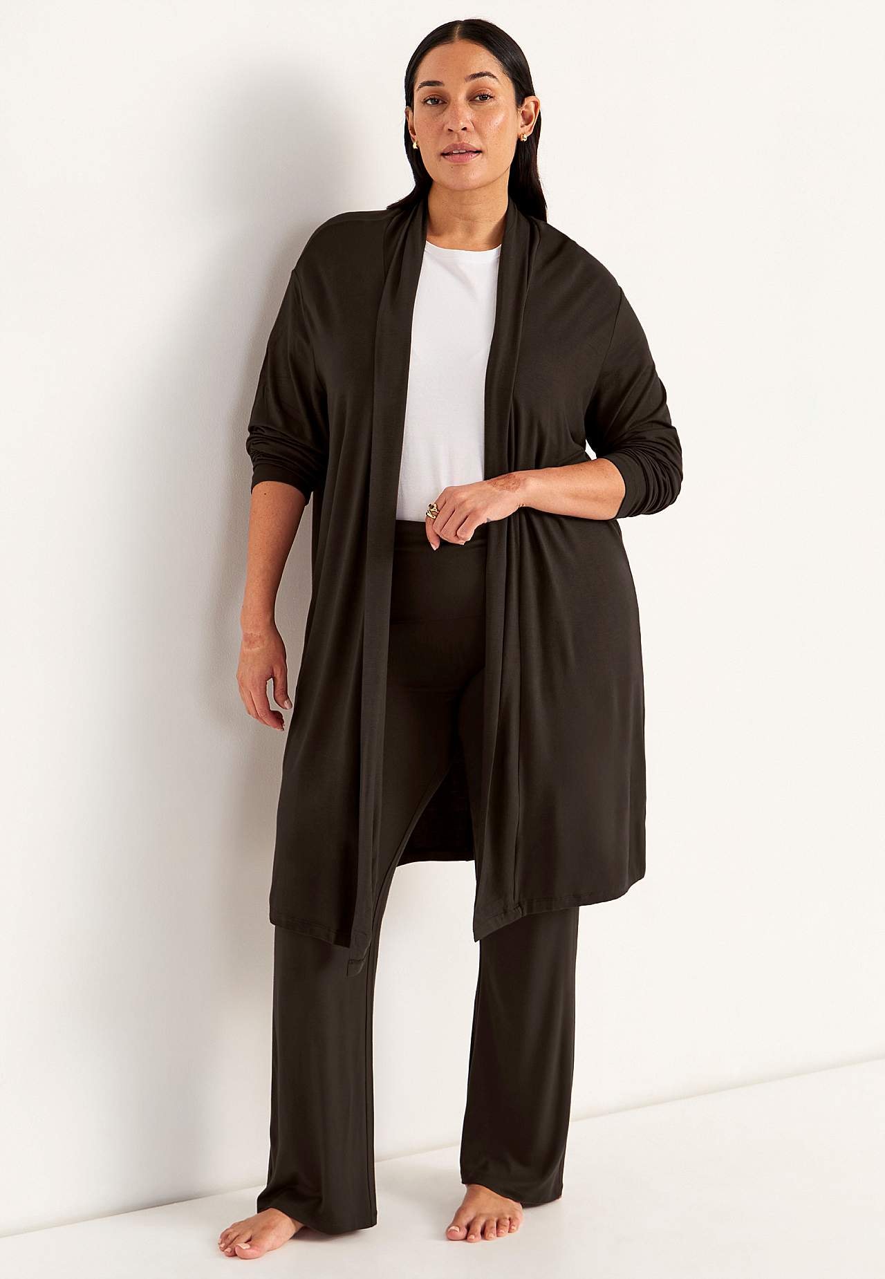 Lang cardigan i jersey Sofia