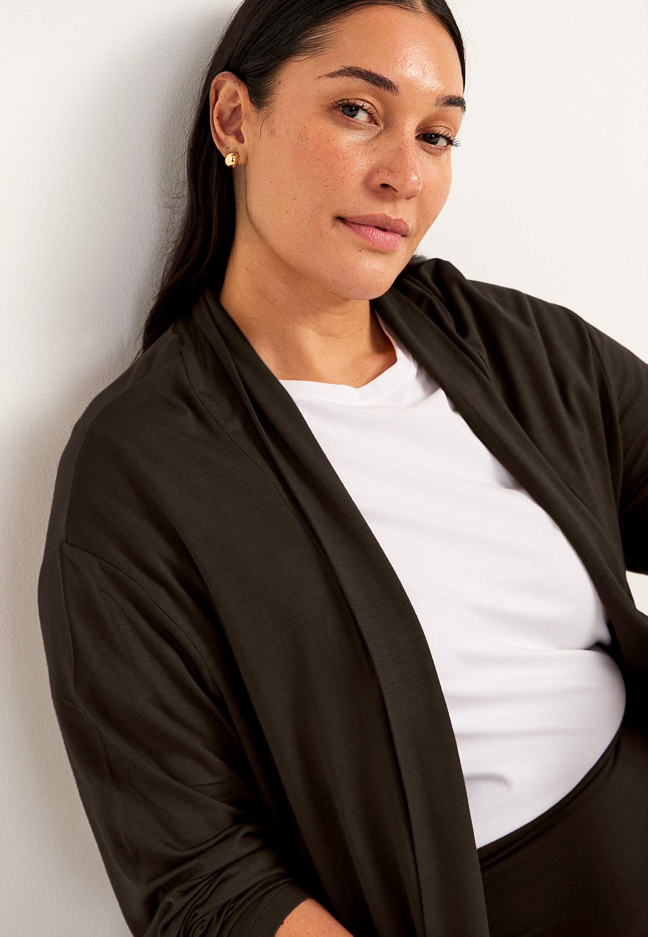 Lang cardigan i jersey Sofia