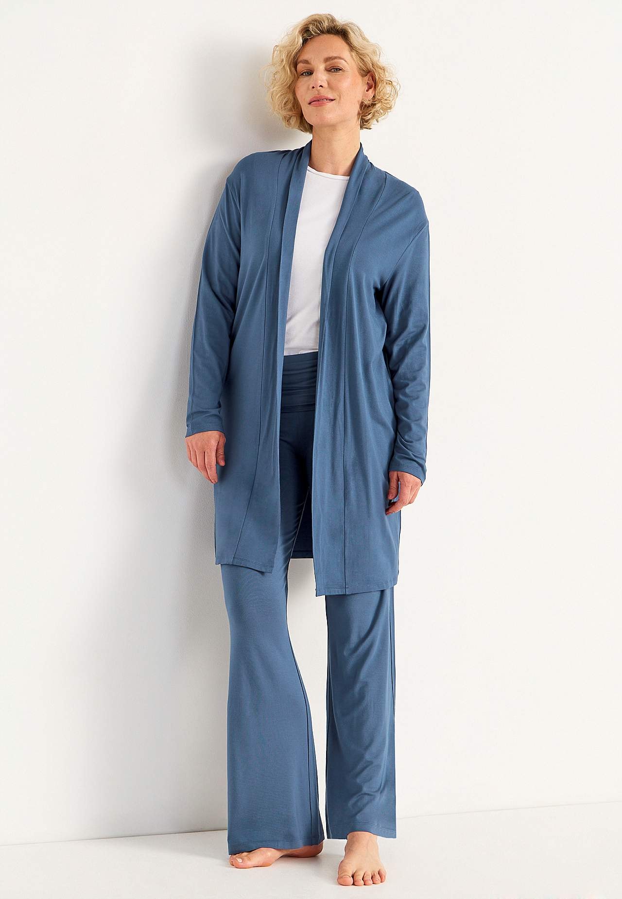 Lang cardigan i jersey