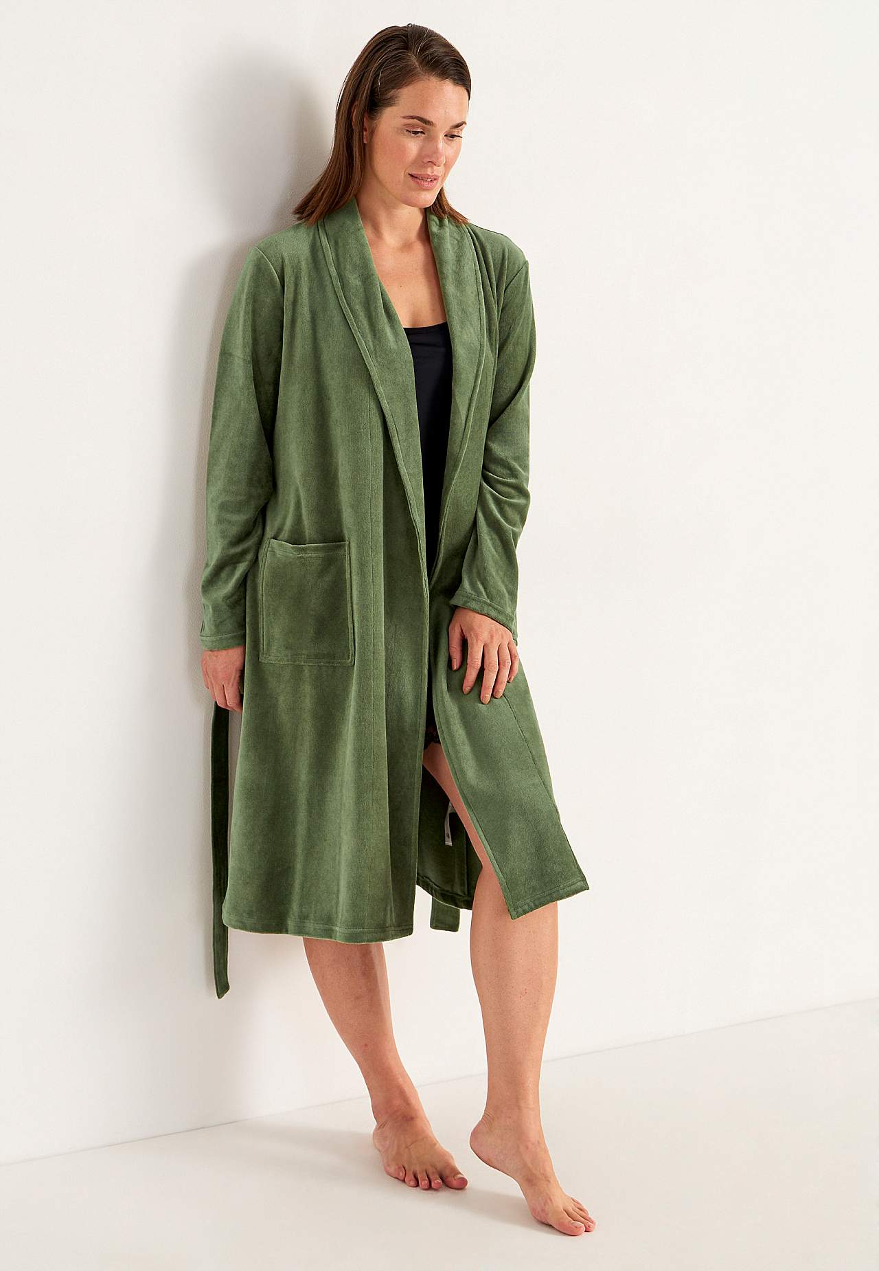 Velour morgenkåbe