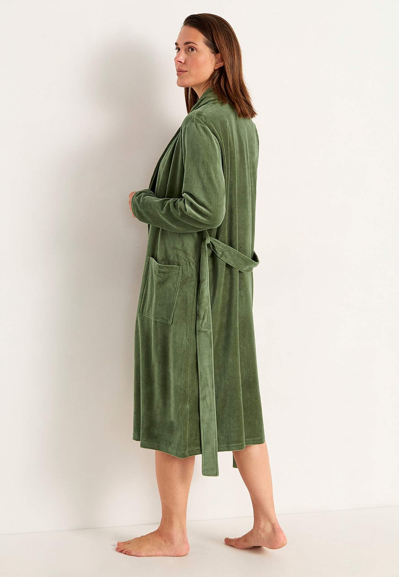 Velour morgenkåbe