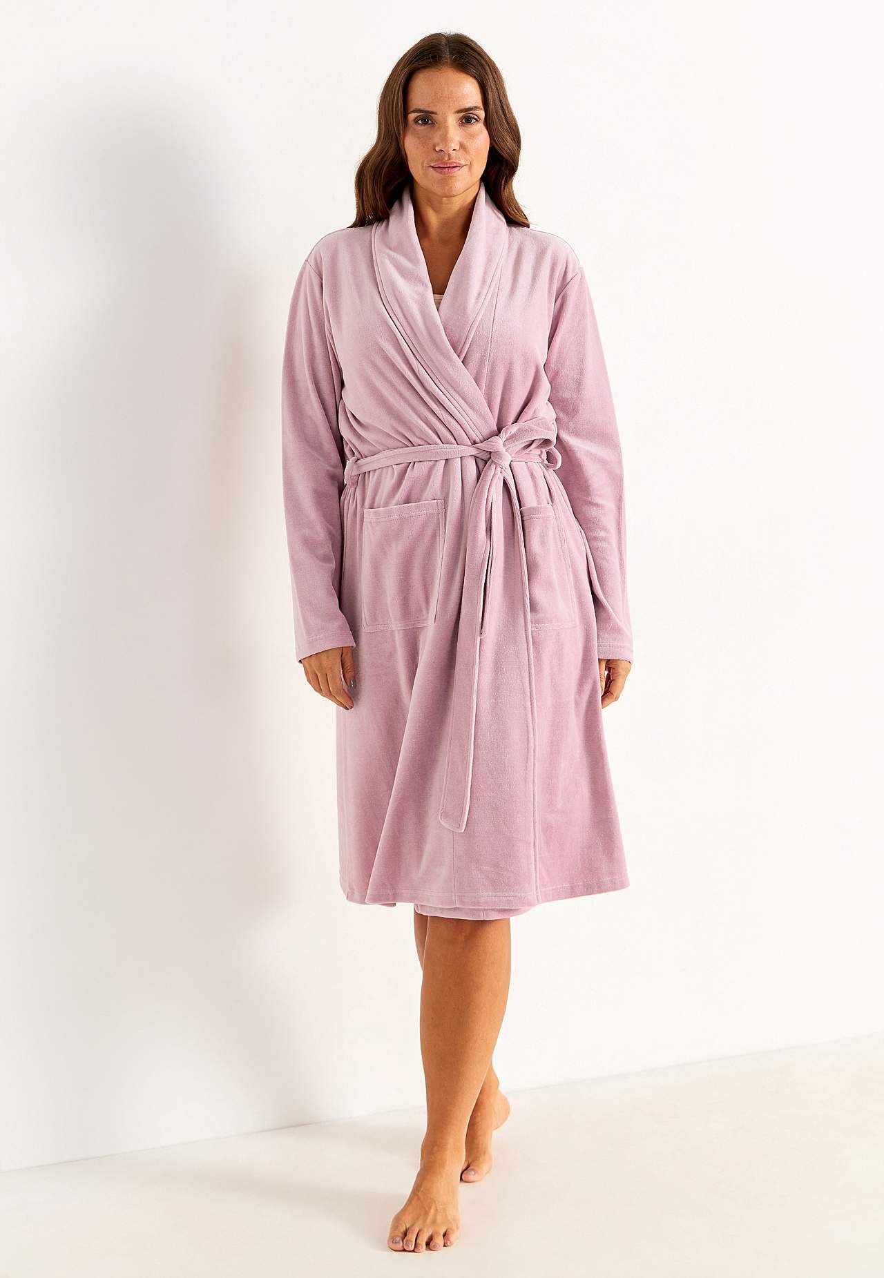 Velour morgenkåbe