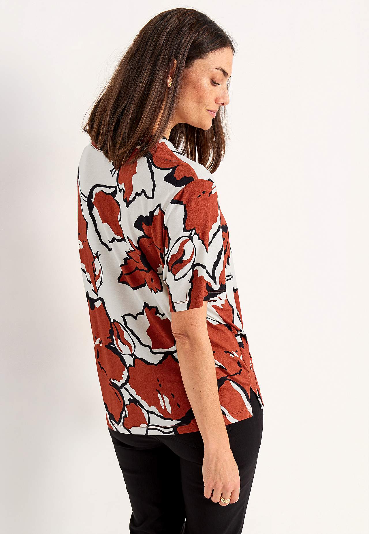 Jerseytop med rund hals