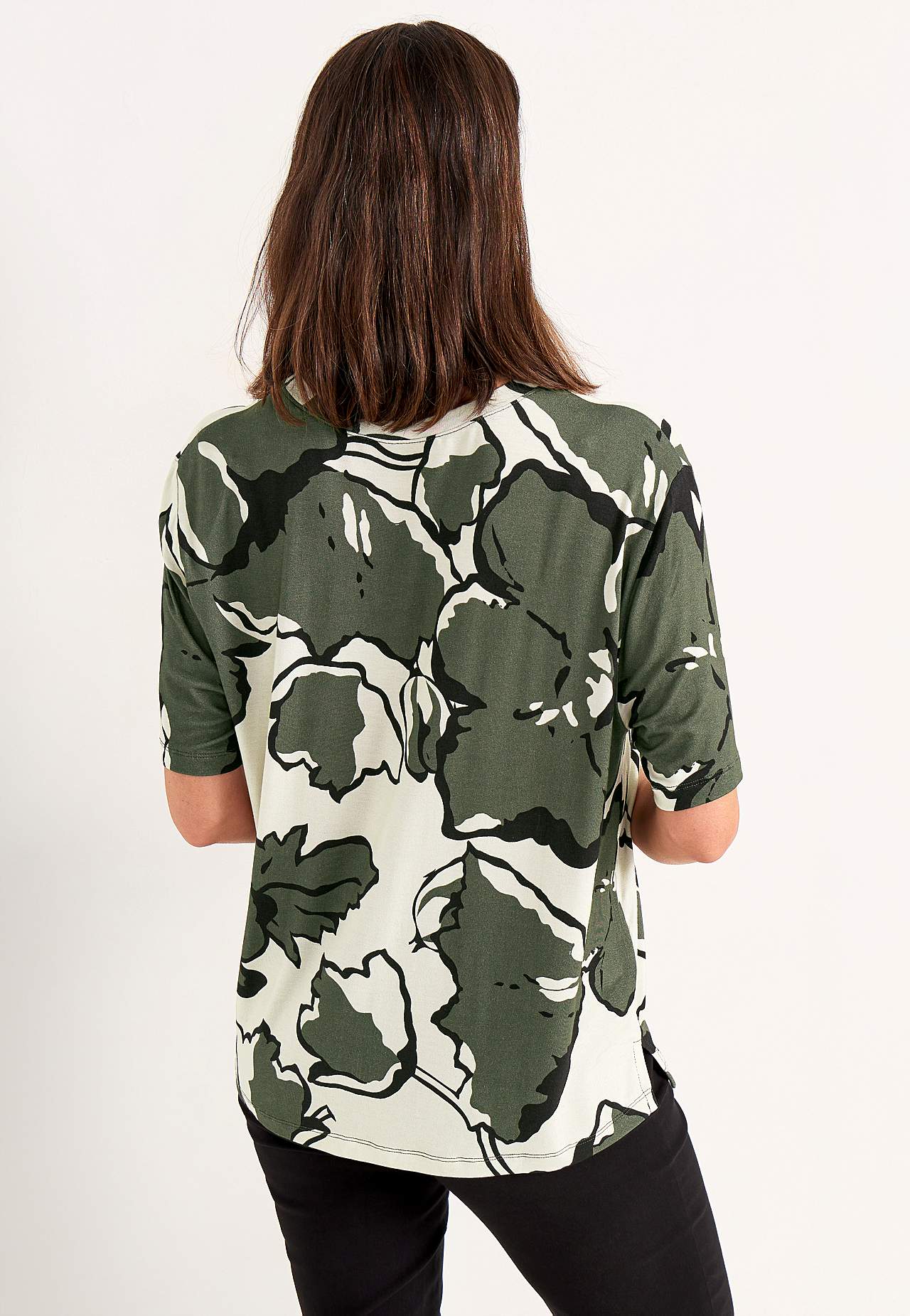 Jerseytop med rund hals